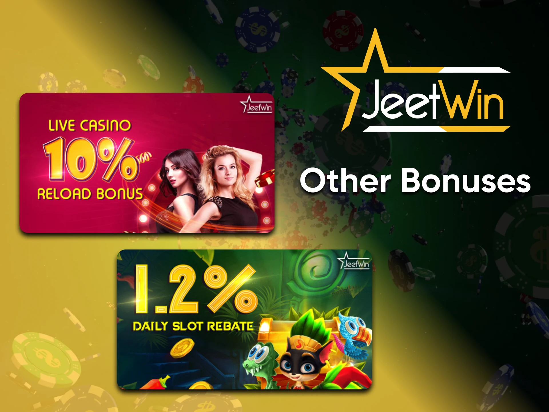 When you play at Jeetwin Casino you get a lot of bonuses.