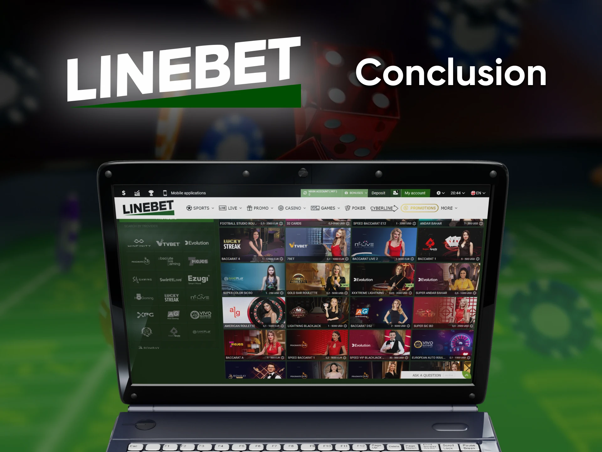Linebet is a quality service for casino games.