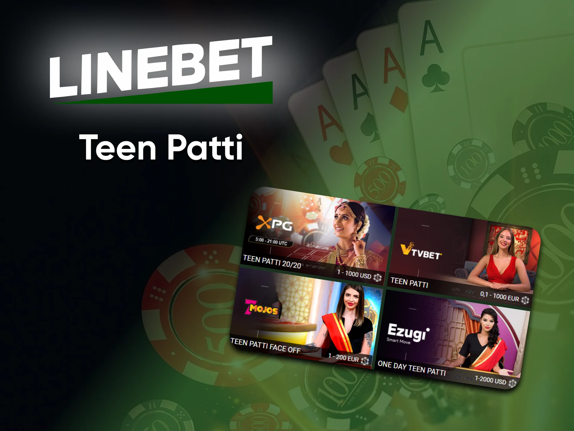 At Linebet casino you can play Tenn Patti.