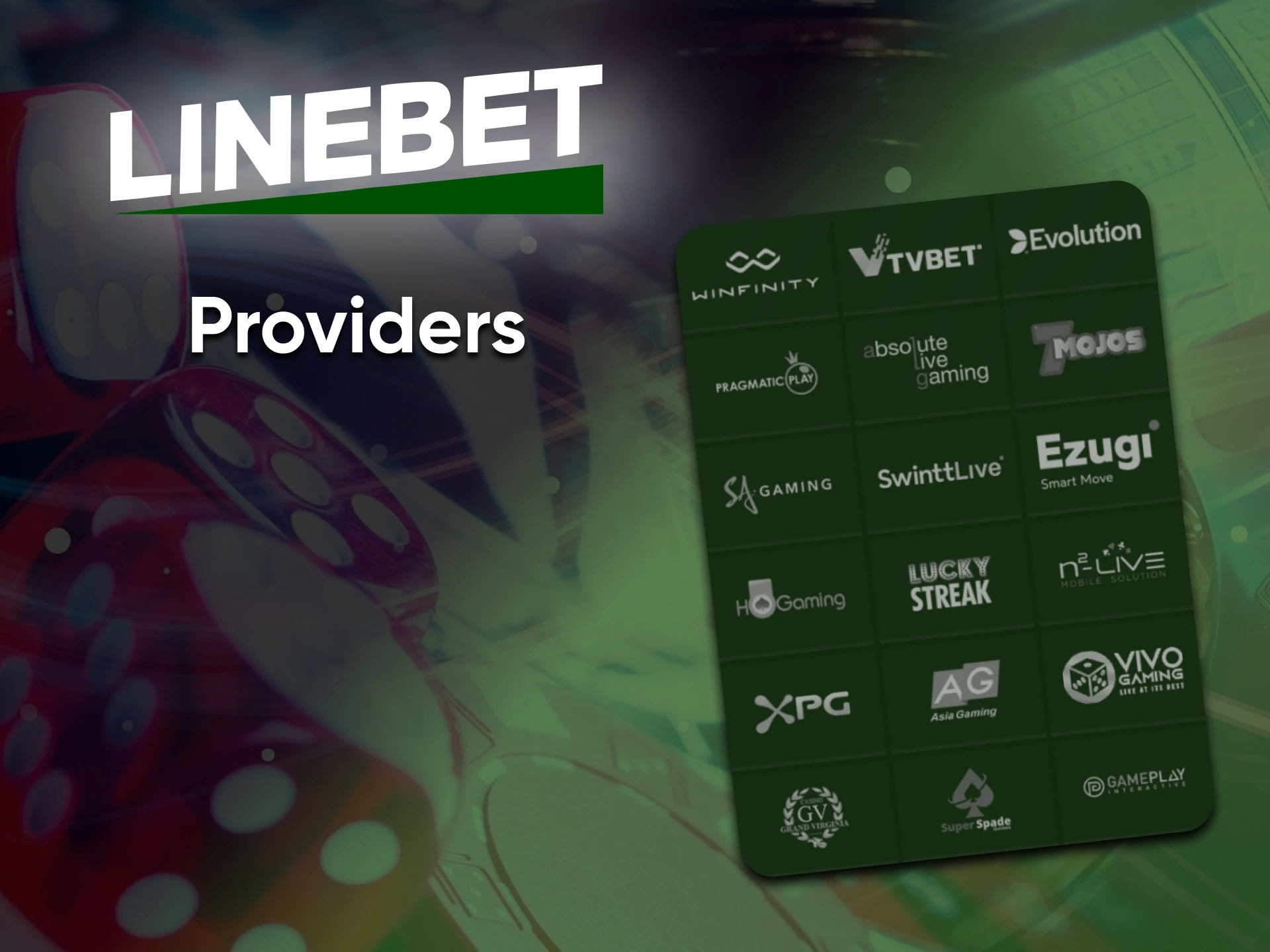 Linebet has a large number of casino game providers.