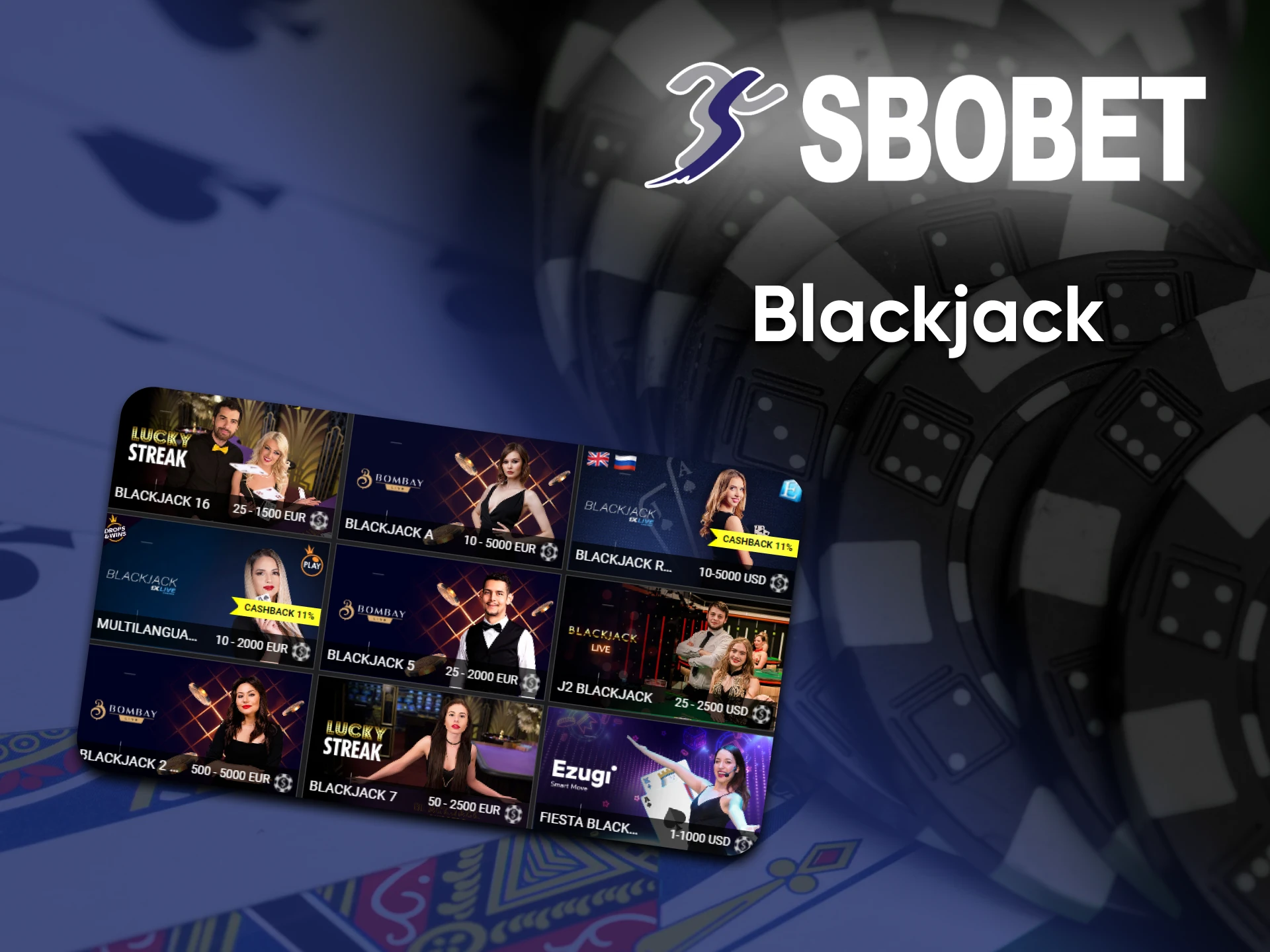 On the Sbobet site, you can play games like Blackjack.