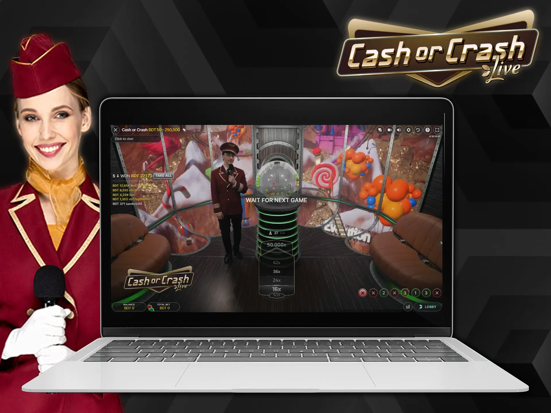 Win your biggest prize in the Cash or Crash game.