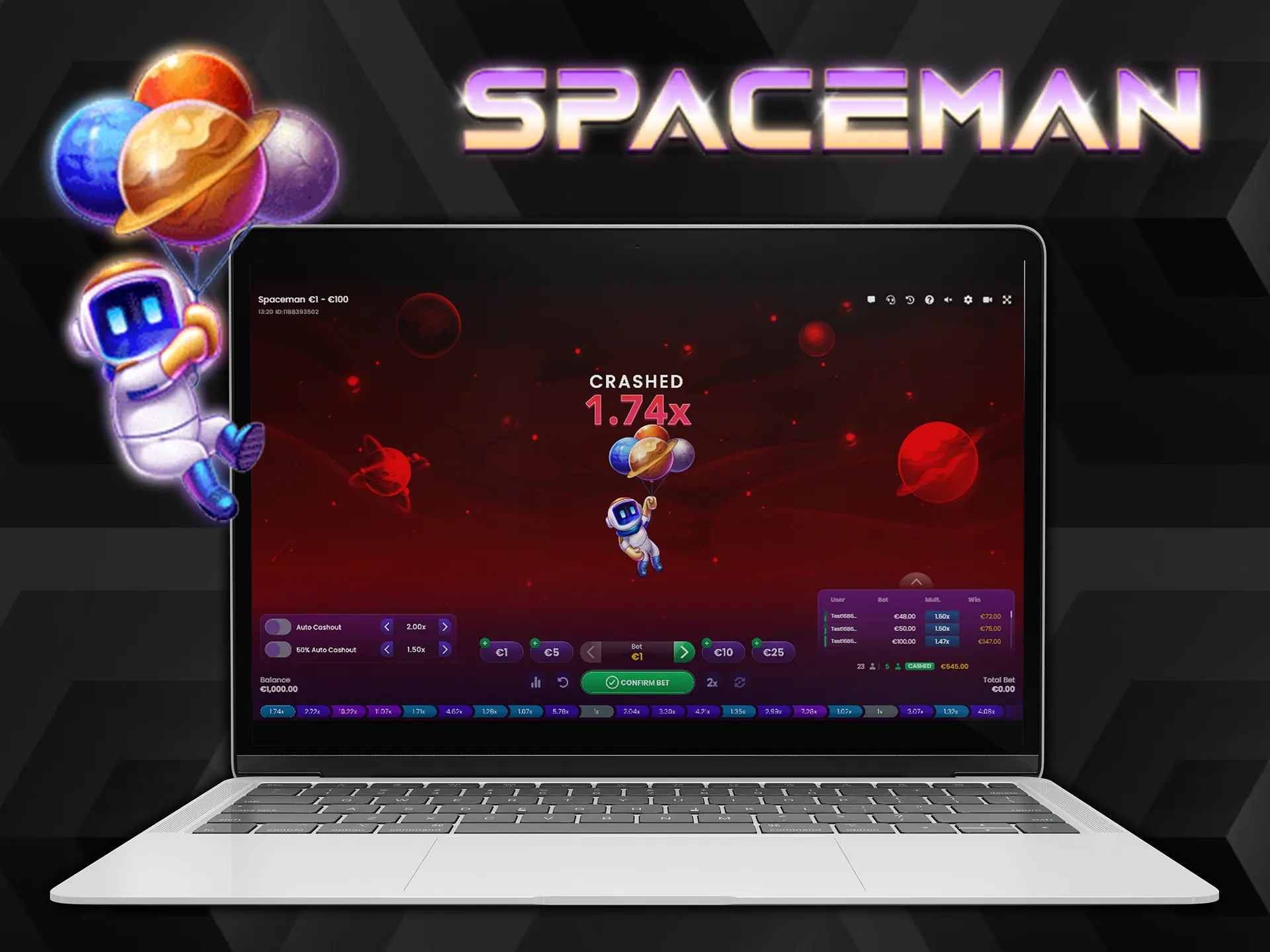 Reach space in the Spaceman game.