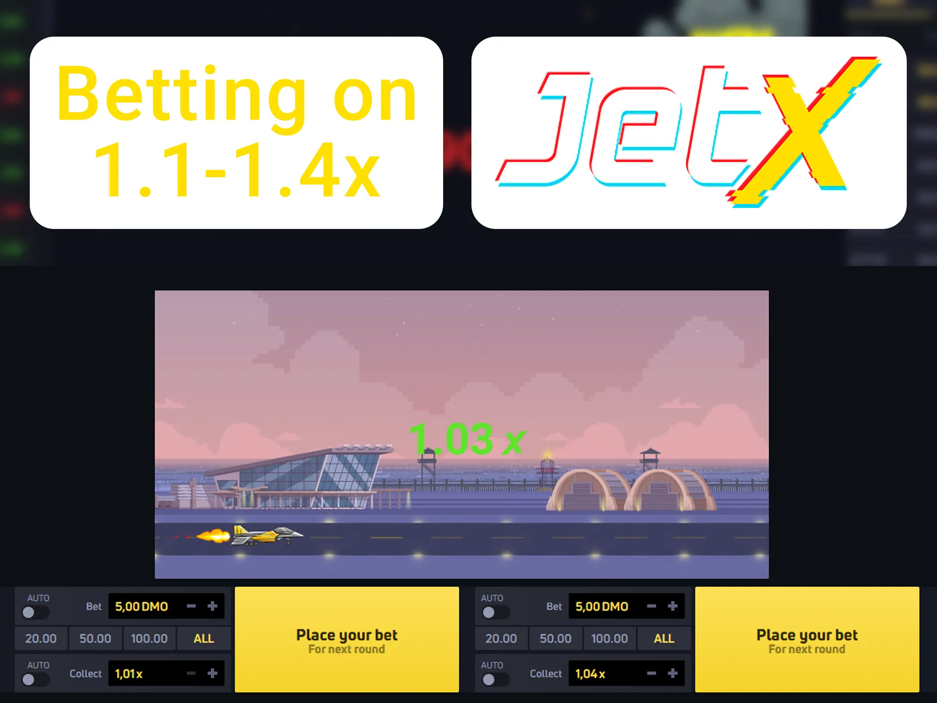 Bet on smaller coefficients when playing JetX.