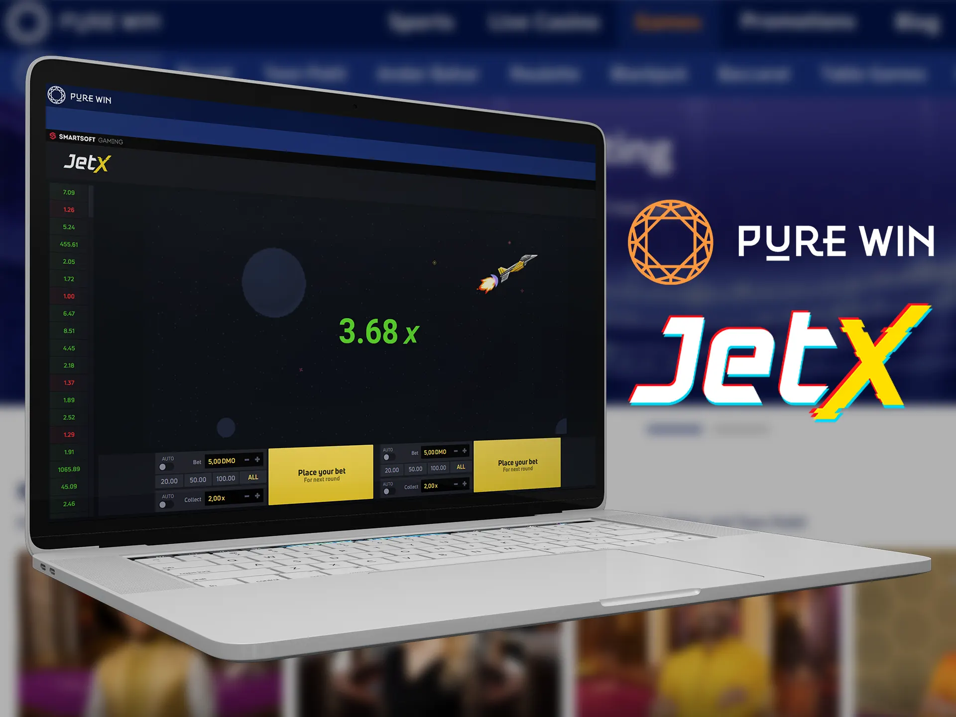 Pure Win is a great place for playing the JetX game.