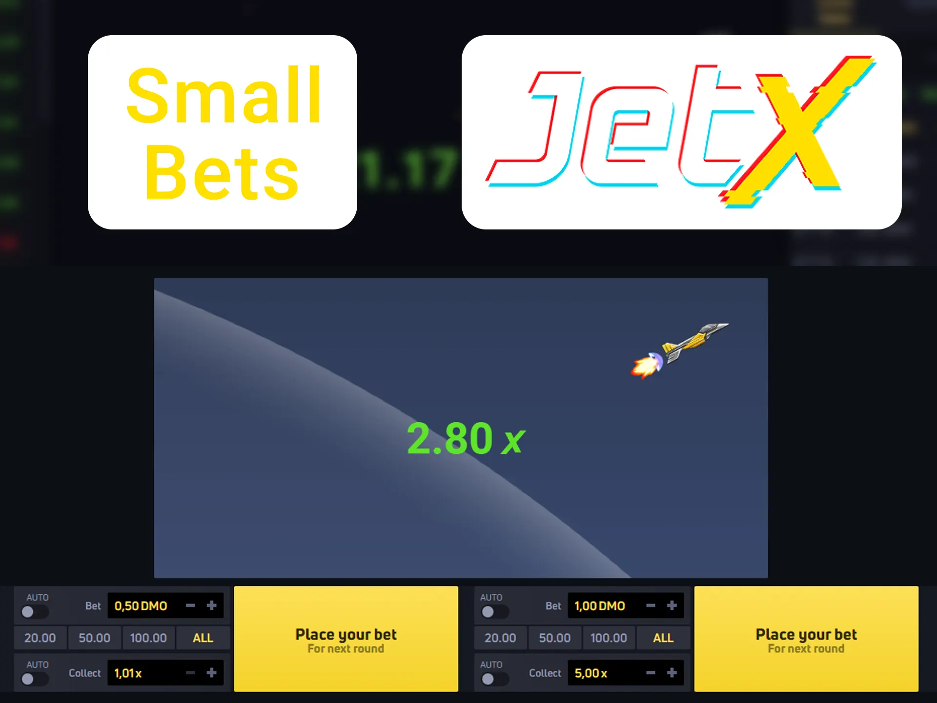 Make small bets in the JetX game and win a lot of money.