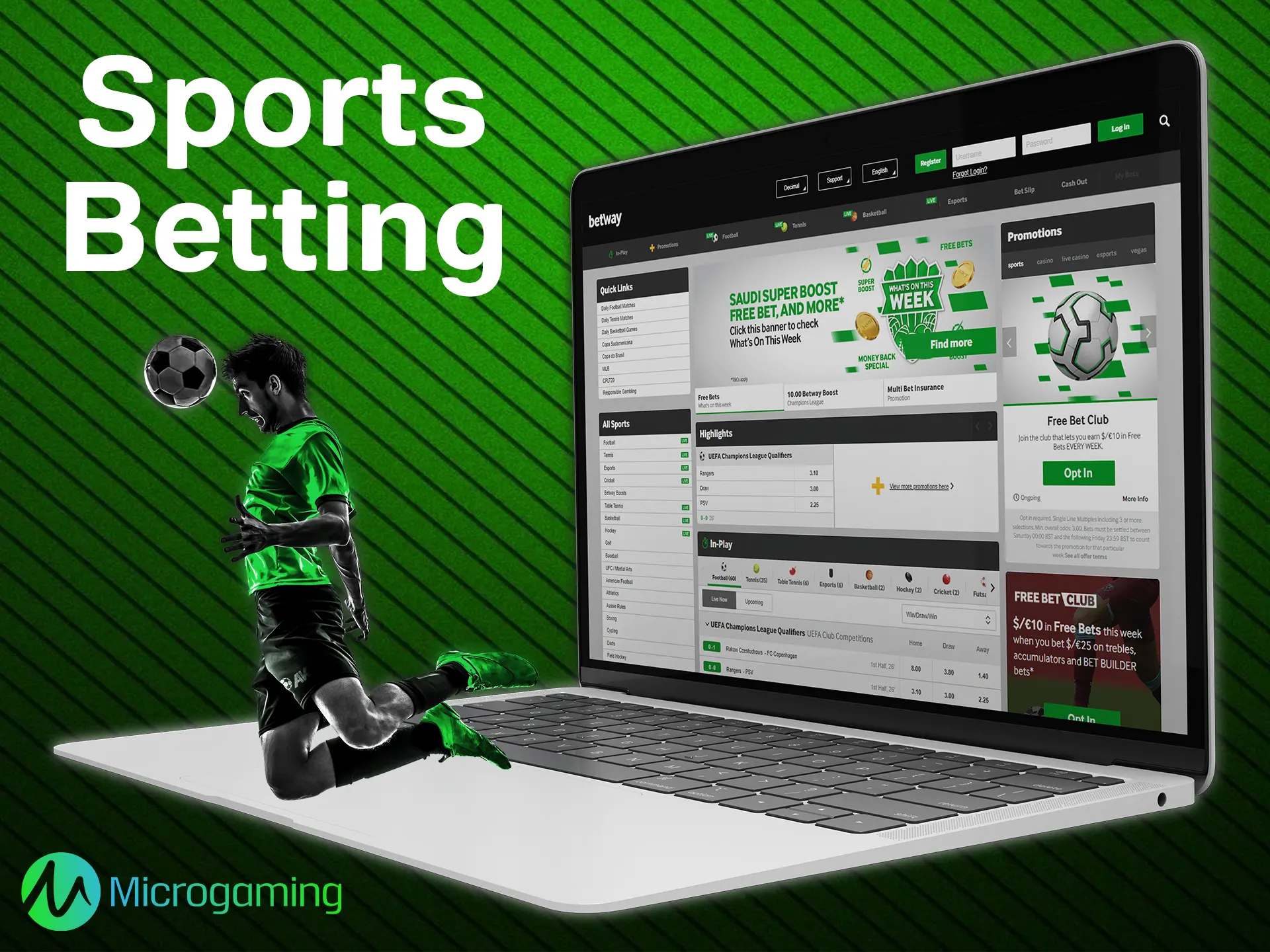 Bet on different sports using Microgaming platforms.