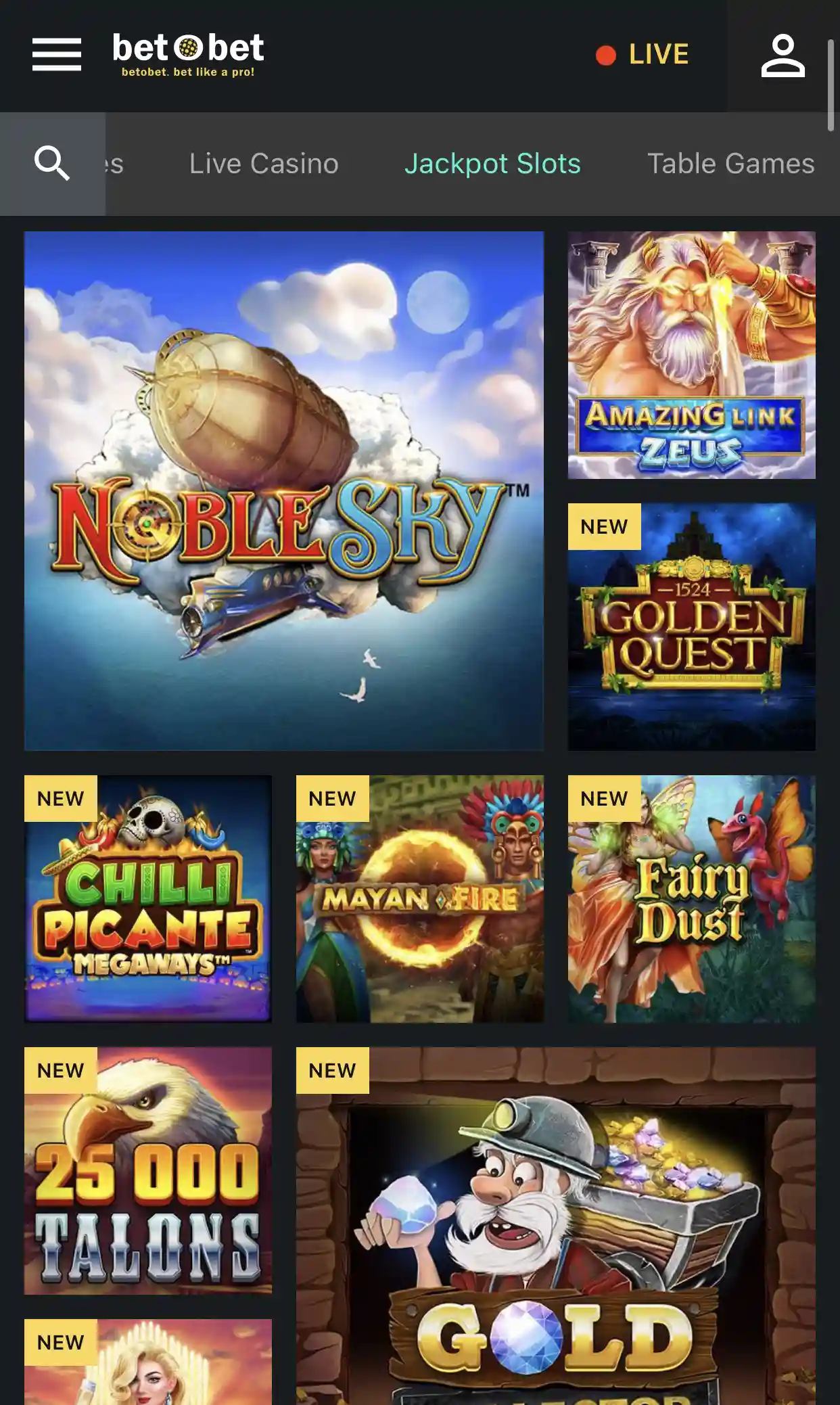 The newest and most exciting slots at Betobet Casino.