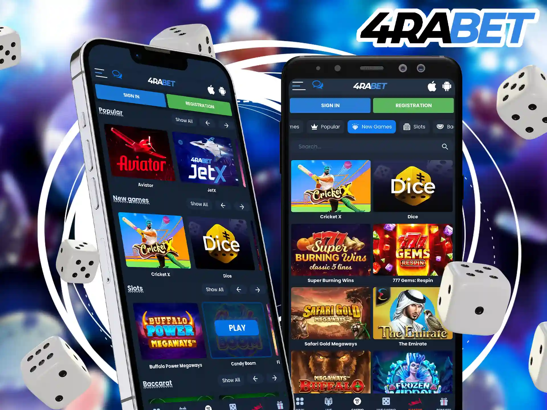 Play the best casino games, install the app from 4rabet on your smartphone.