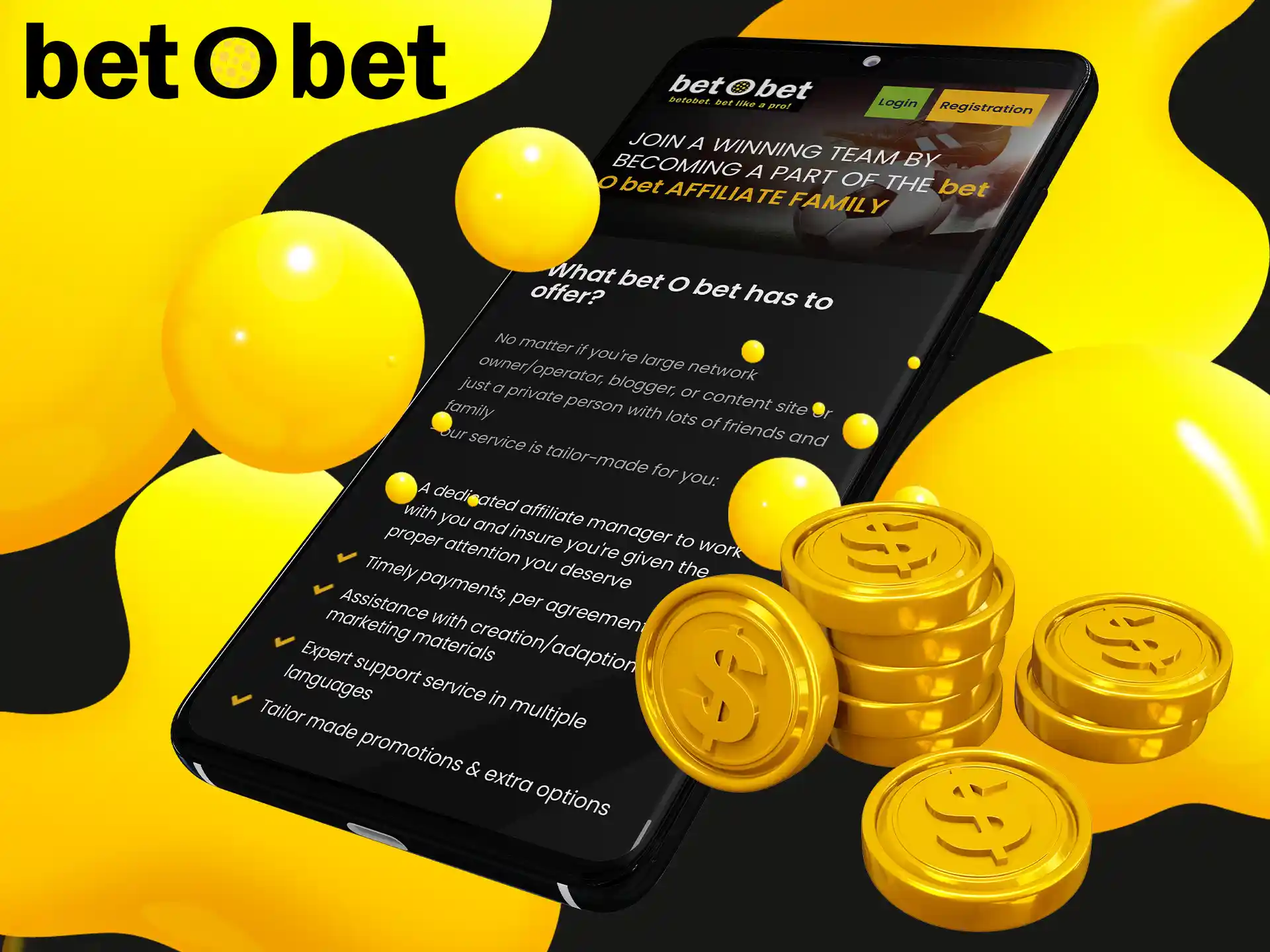 Get money from gaming for life with Betobet's affiliate program.