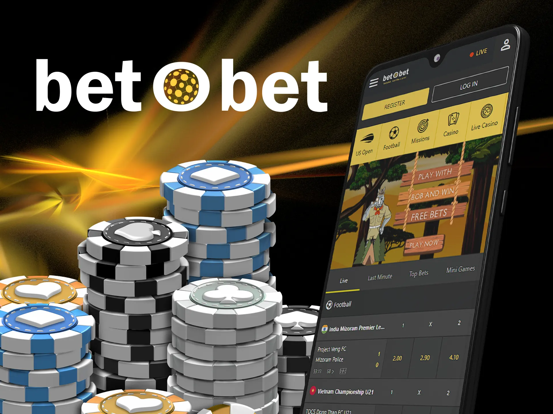 Try new casino games in the Betobet app.