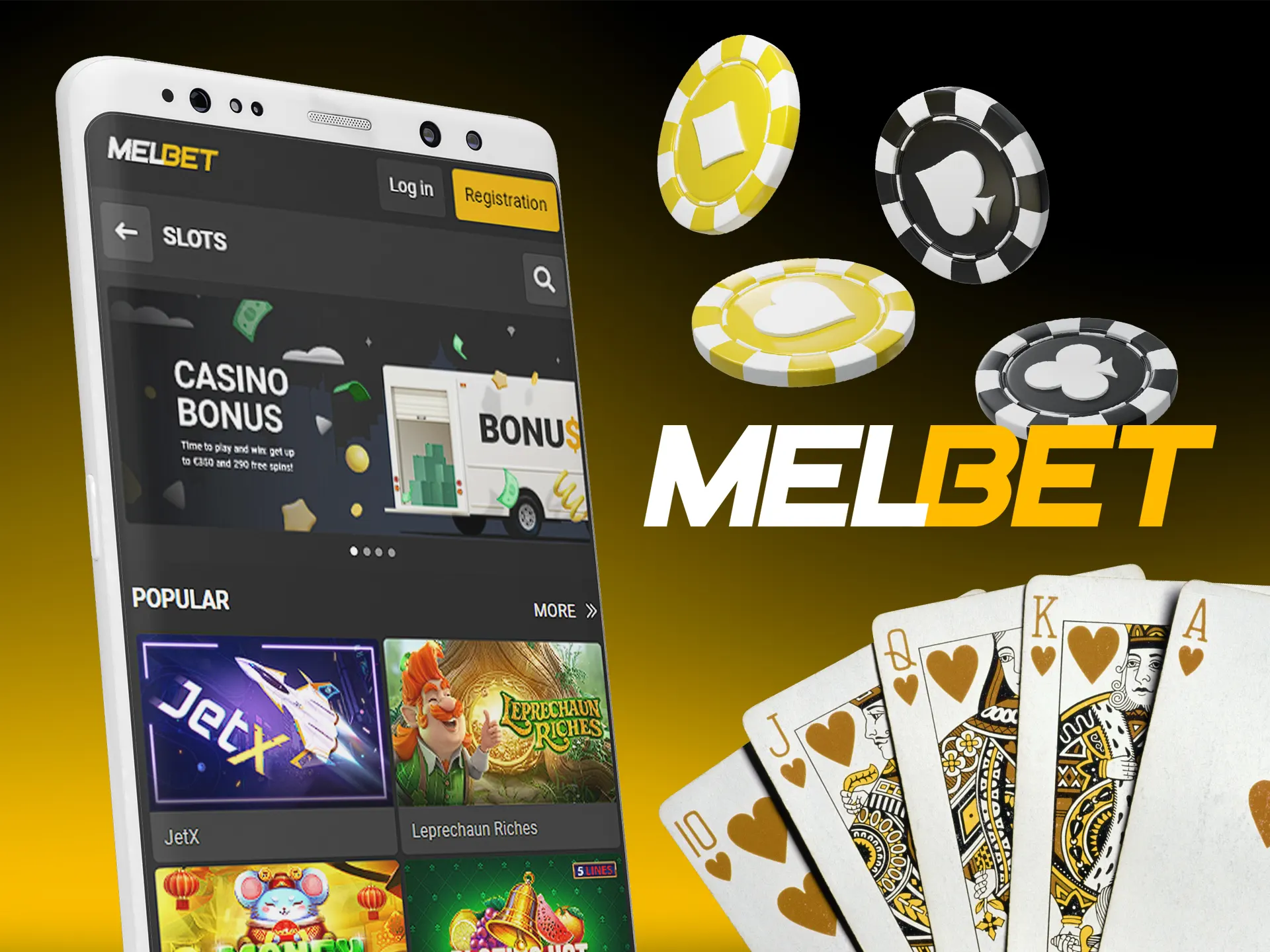 Use the Melbet app for playing casino games.