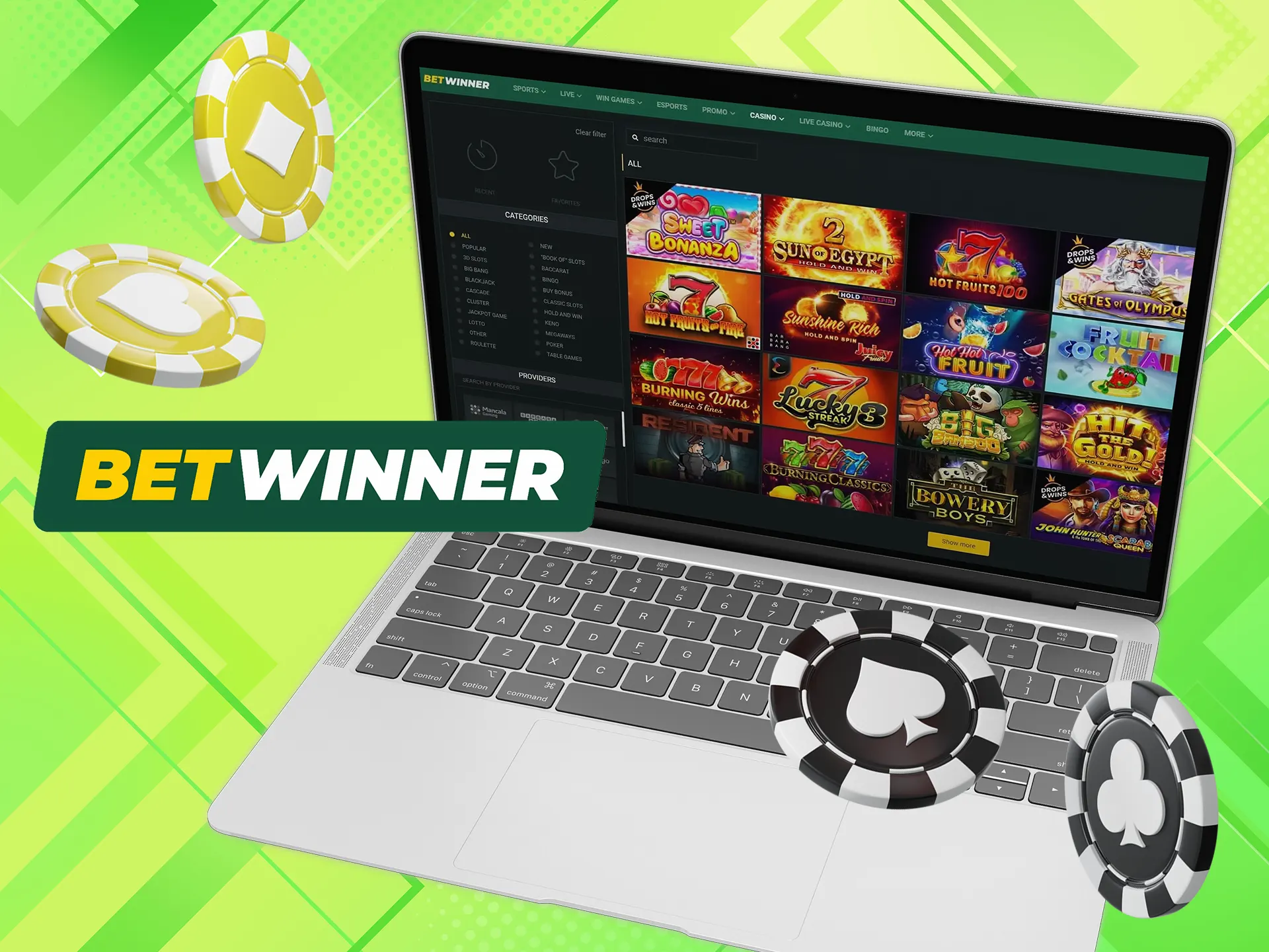 Betwinner casino is a great place for playing casino games.