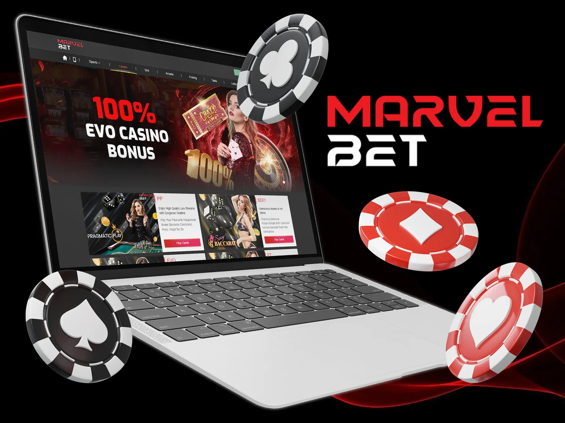 Open the Marvelbet website and enter on the casino page.