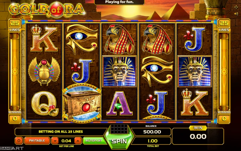 Play an exciting game Gold of Ra with Mostbet.