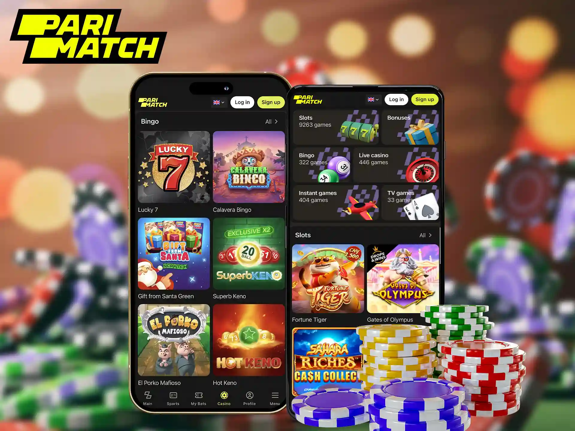 Play the best casino games, install the app from Parimatch on your smartphone.