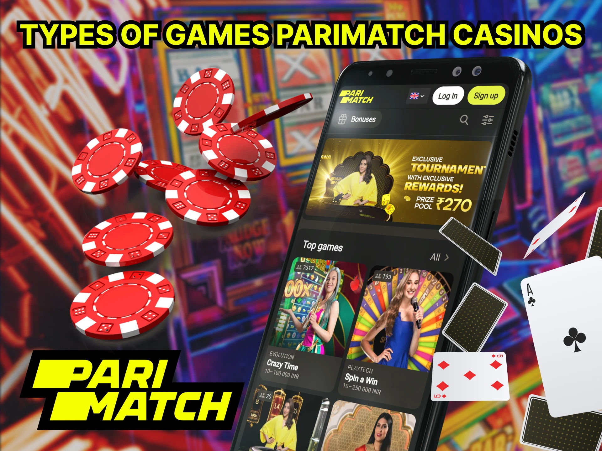 Try different types of games at Parimatch Casino.
