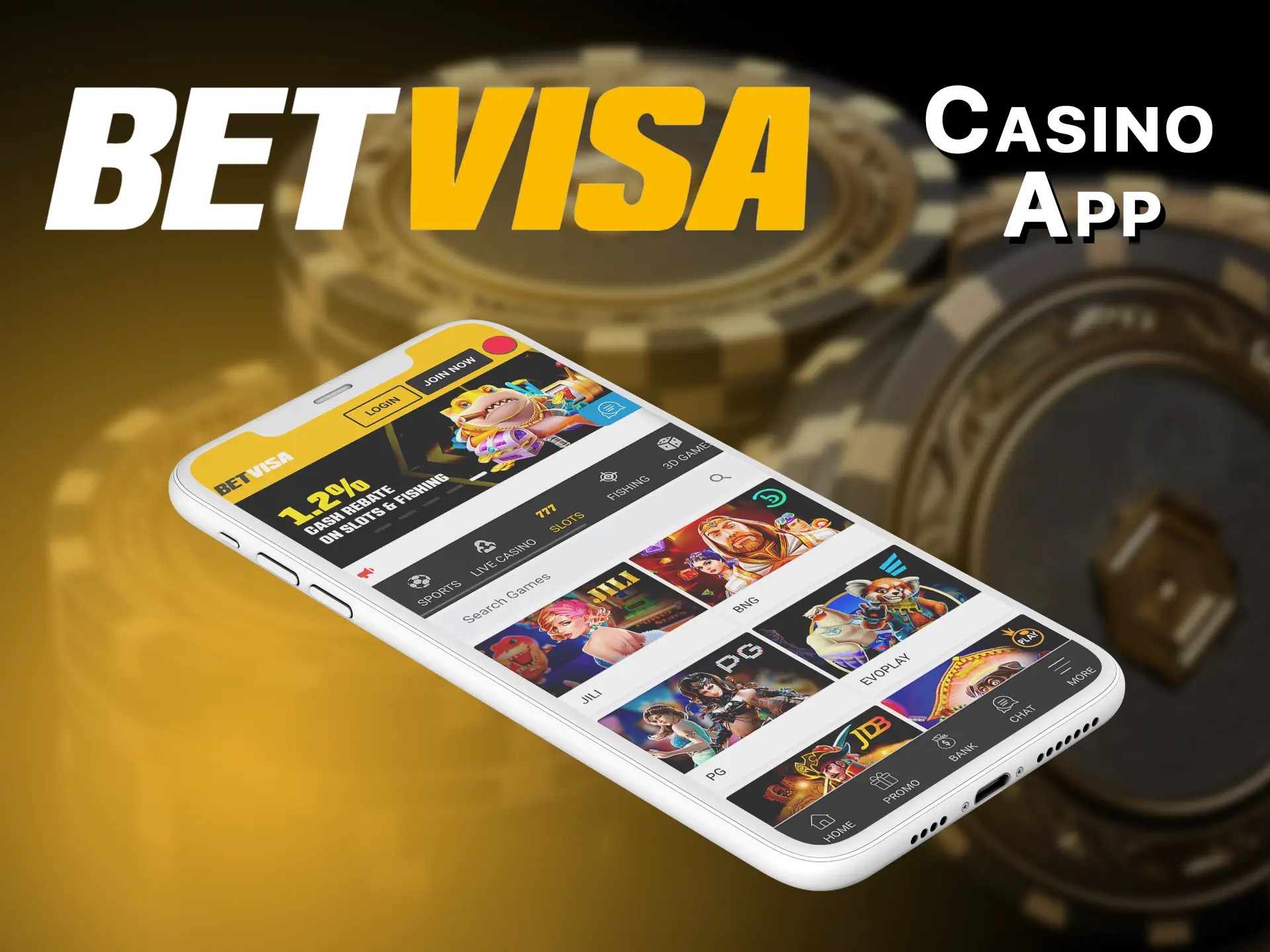 Get the official BetVisa software to conquer new heights at casinos wherever you are, right on your mobile device.
