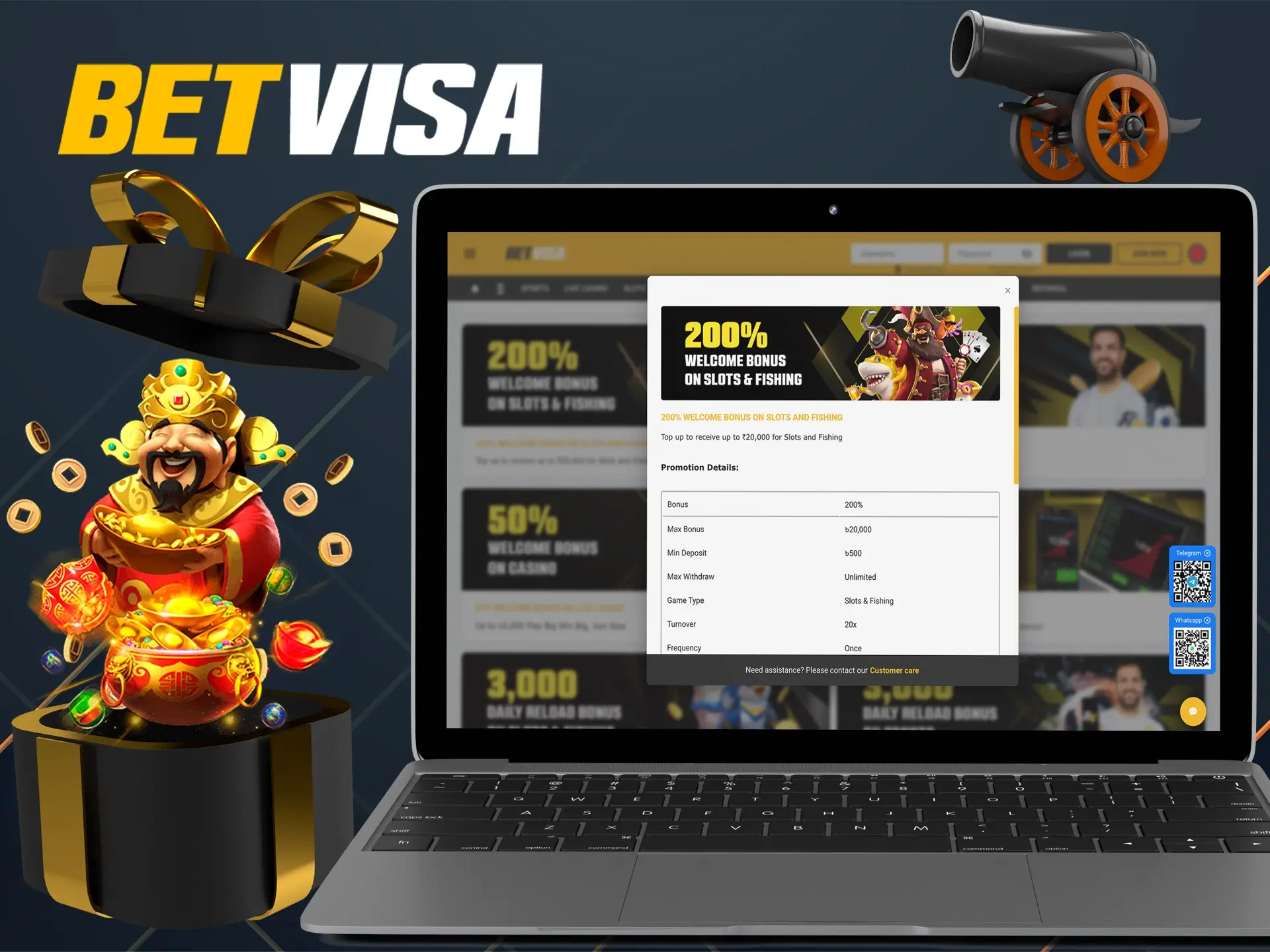 Play fishing and slots and Betvisa will take care of the rest.