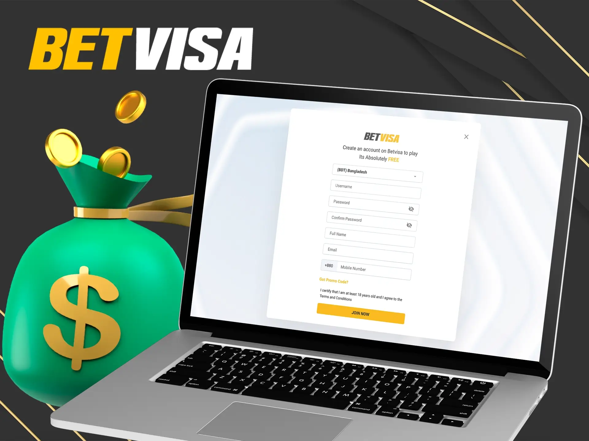 Sign up and get your coveted bonuses and promotions from Betvisa.
