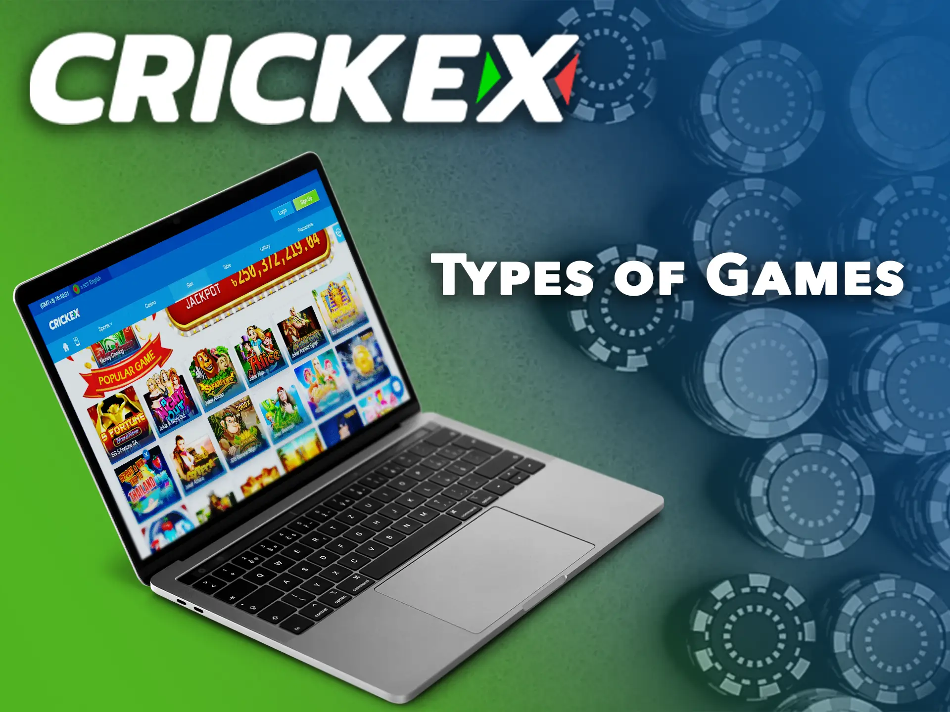 A gigantic selection of games from quality service providers awaits you at the Crickex casino site.