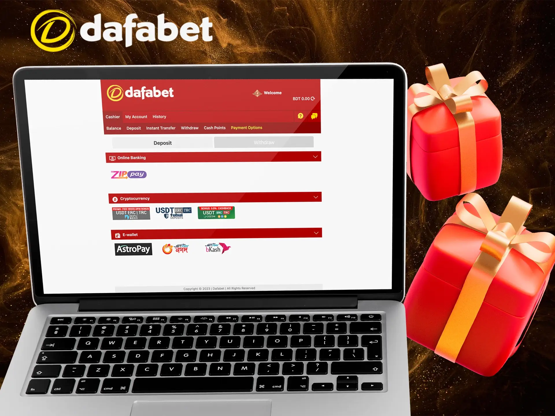 Make a deposit and own a bonus from the one and only Dafabet Casino.