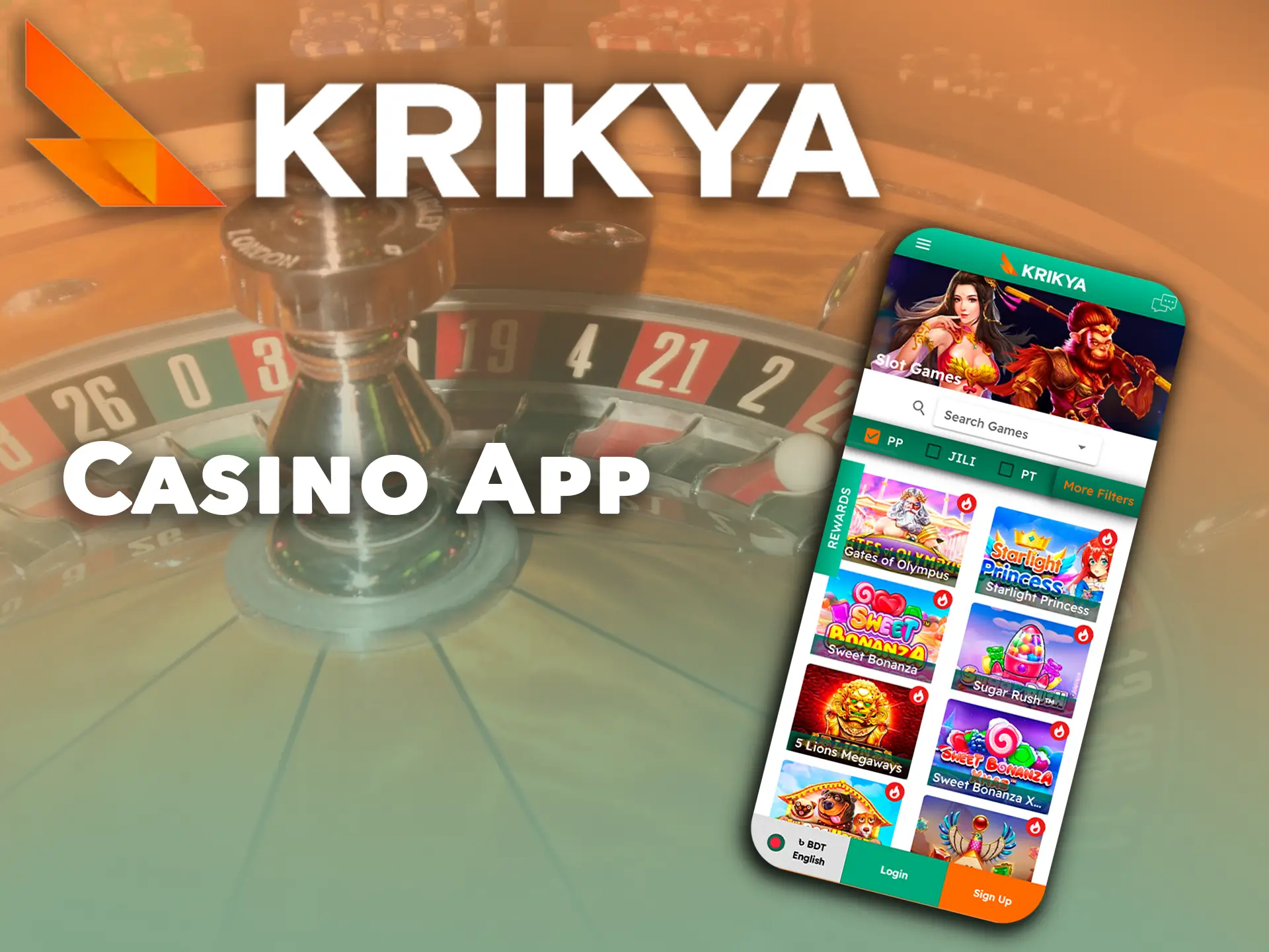 You can enjoy the game away from home, because you can now access the full Krikya Casino interface anywhere.