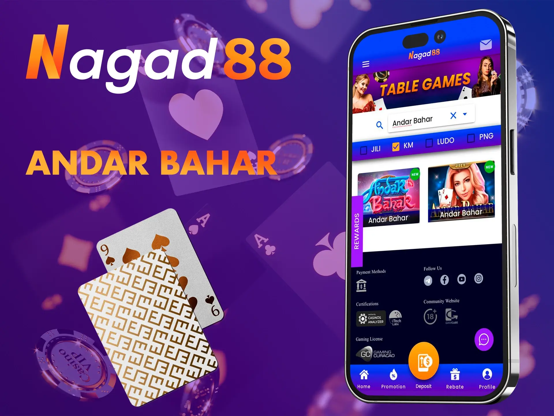Try your luck in search of the coveted joker when playing Andar Bahar.