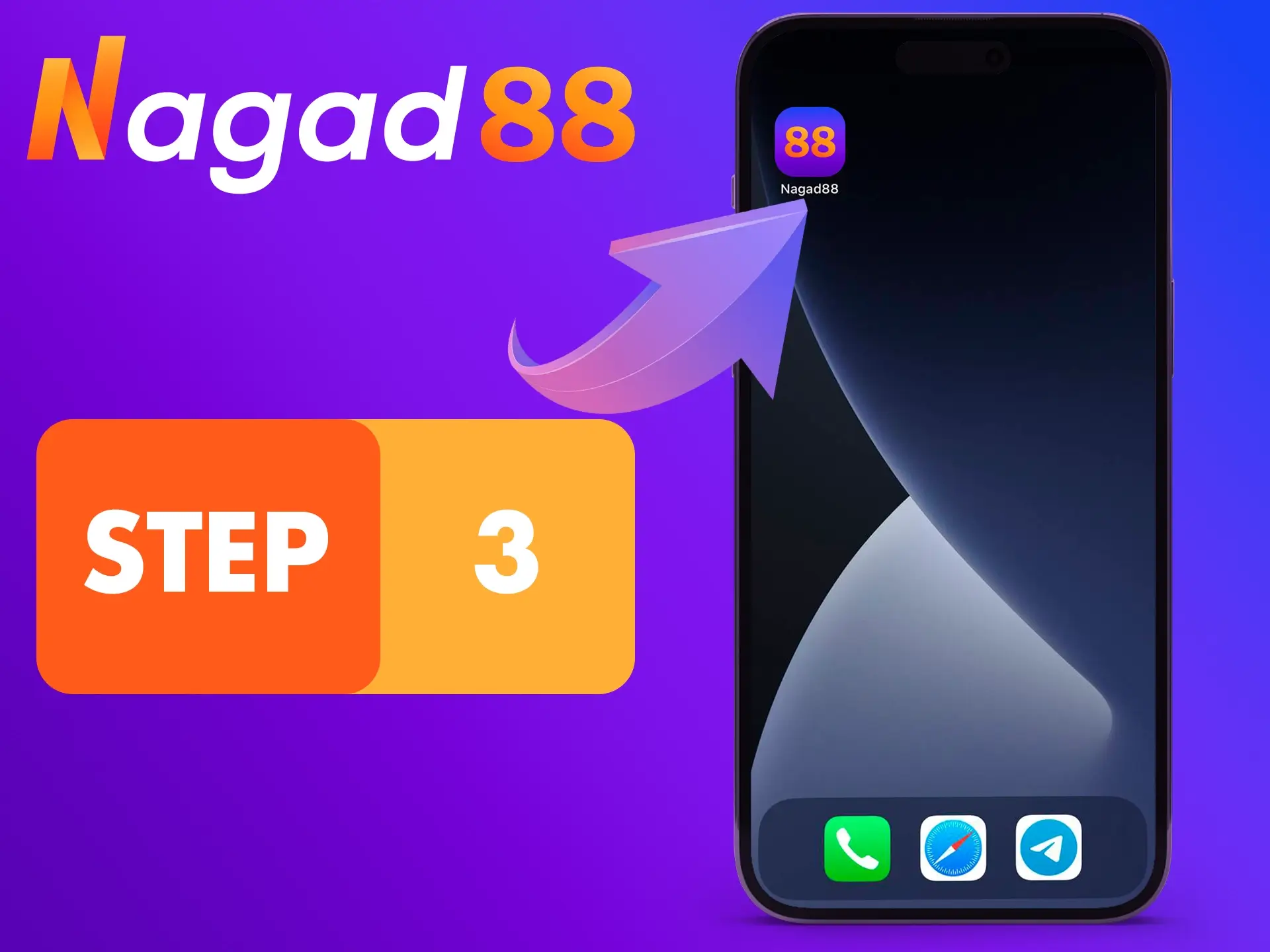 Launch the Nagad88 app from your phone's desktop.