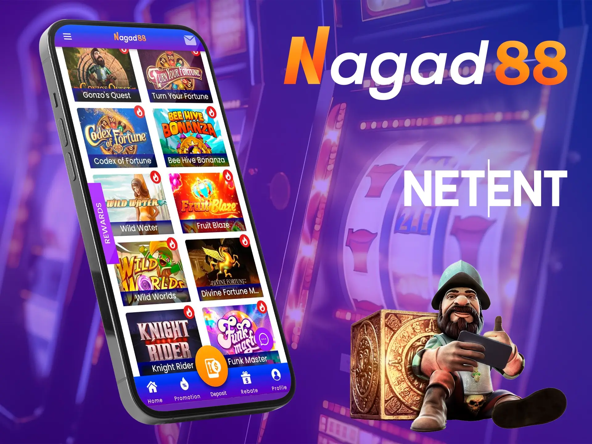 Choose your favorite slots from provider Netent to play at Nagad88.