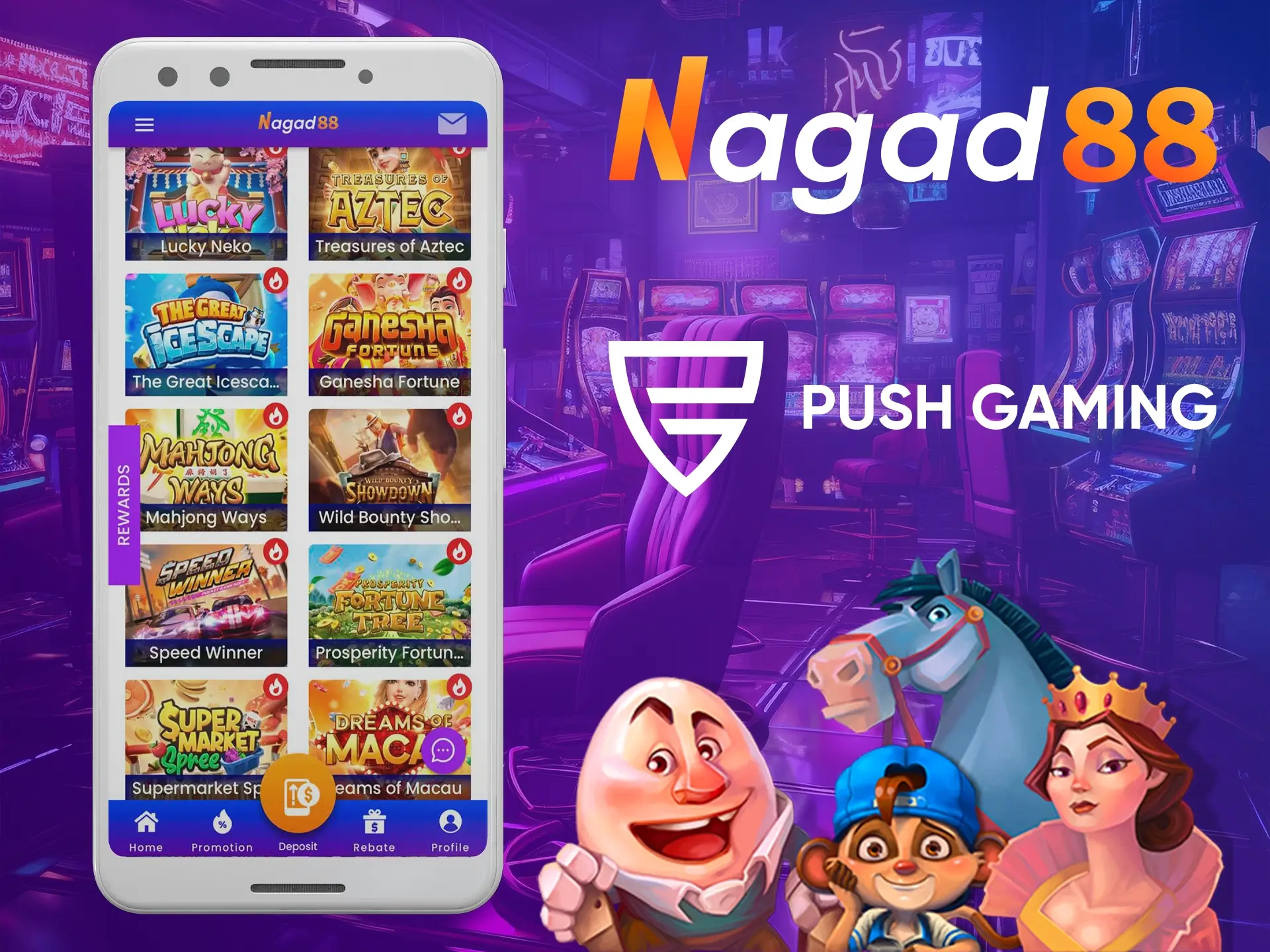 Push gaming is considered one of the best providers at Nagad88 casino.
