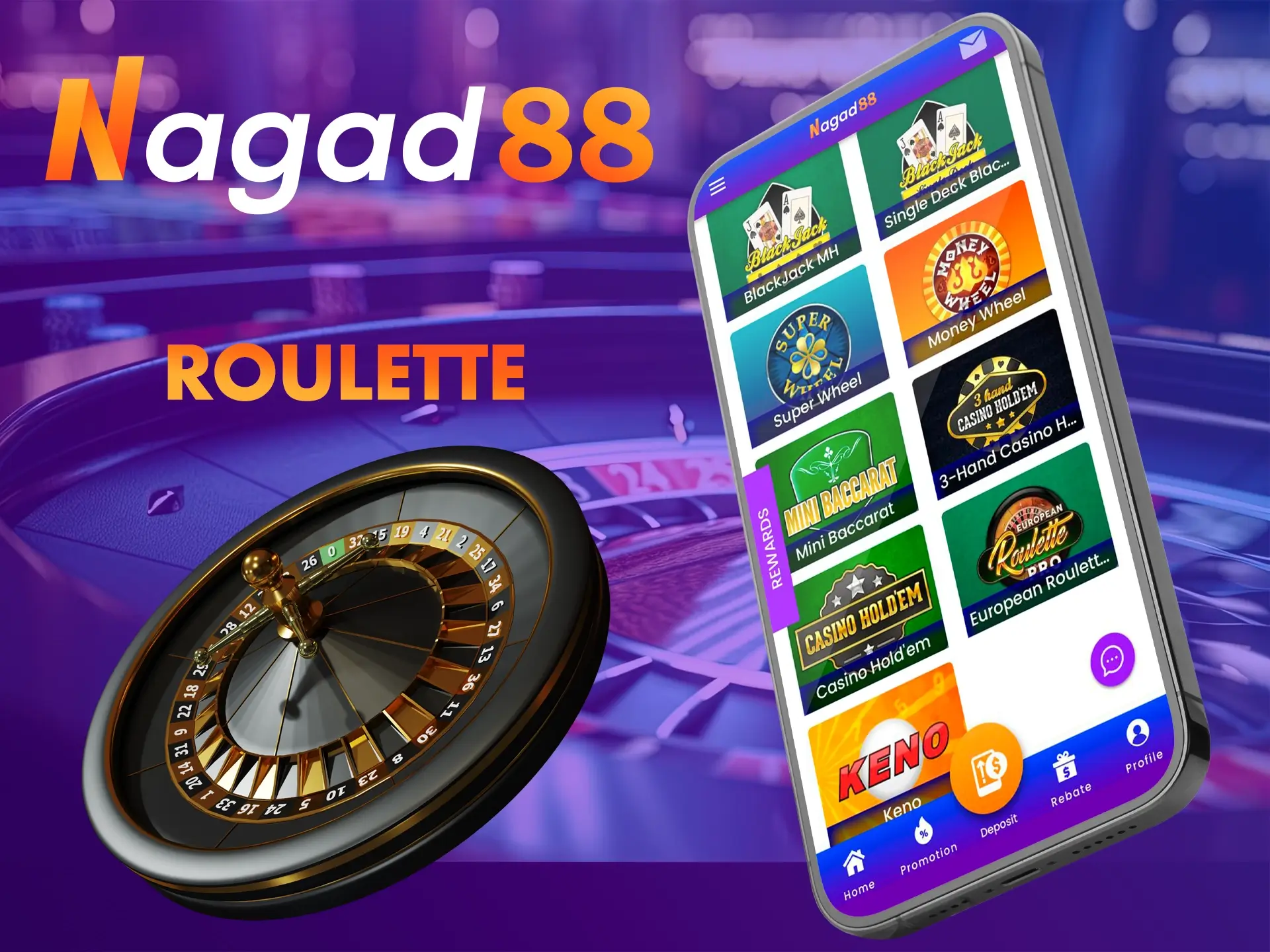 Take advantage of your luck when playing roulette at Nagad88 Casino.