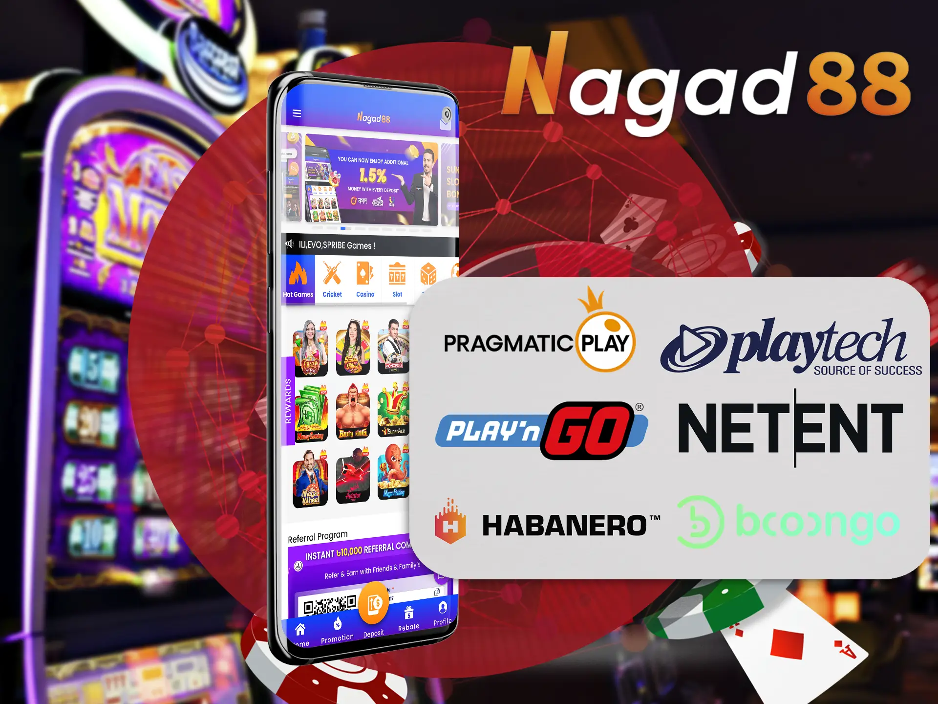 The Nagad88 site employs quality service providers to ensure that you get the most out of your gaming experience.