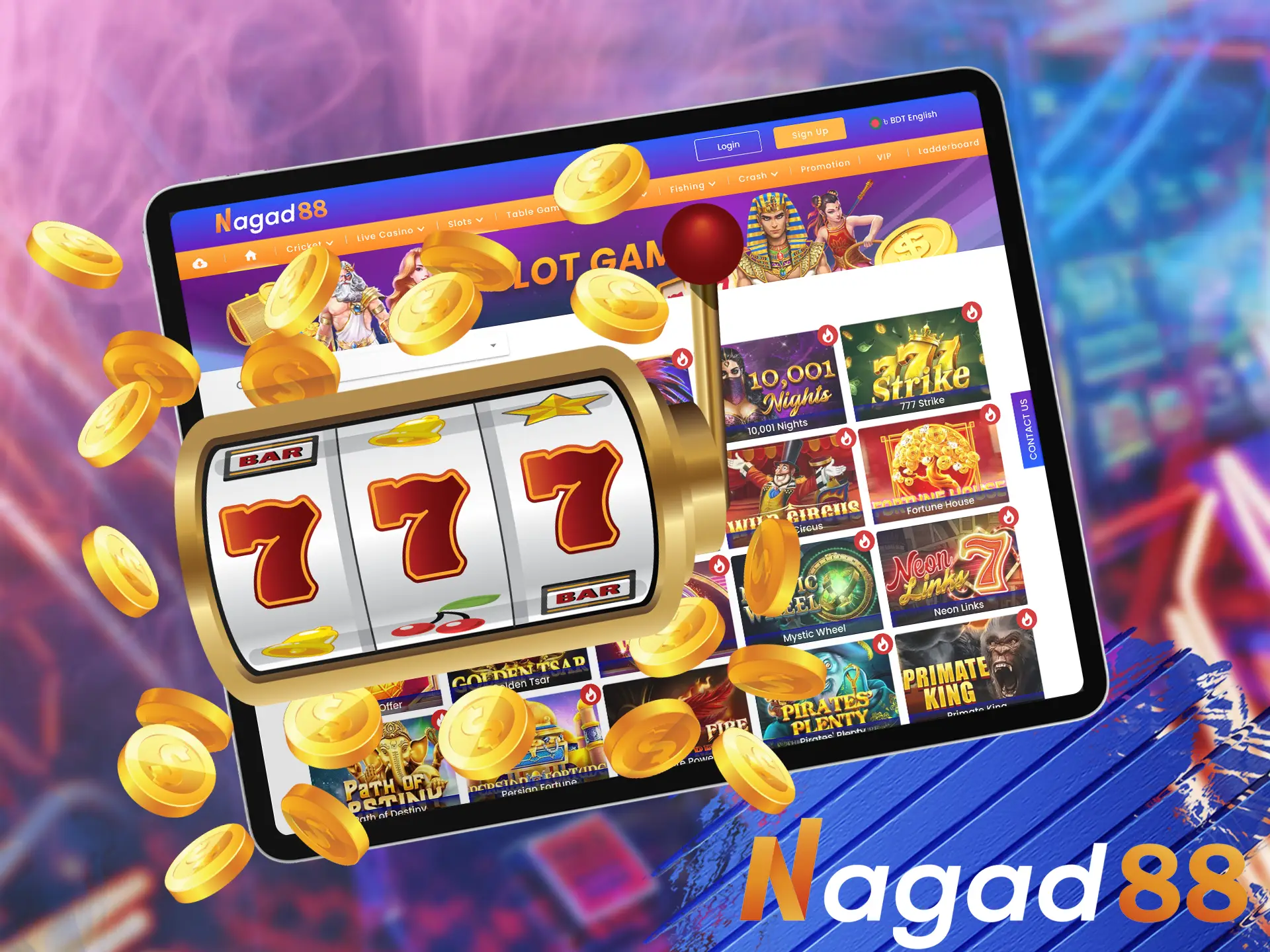 A classic type of gambling in which you need to play with a special machine, the symbols that fall out must make a combination in Nagad88.