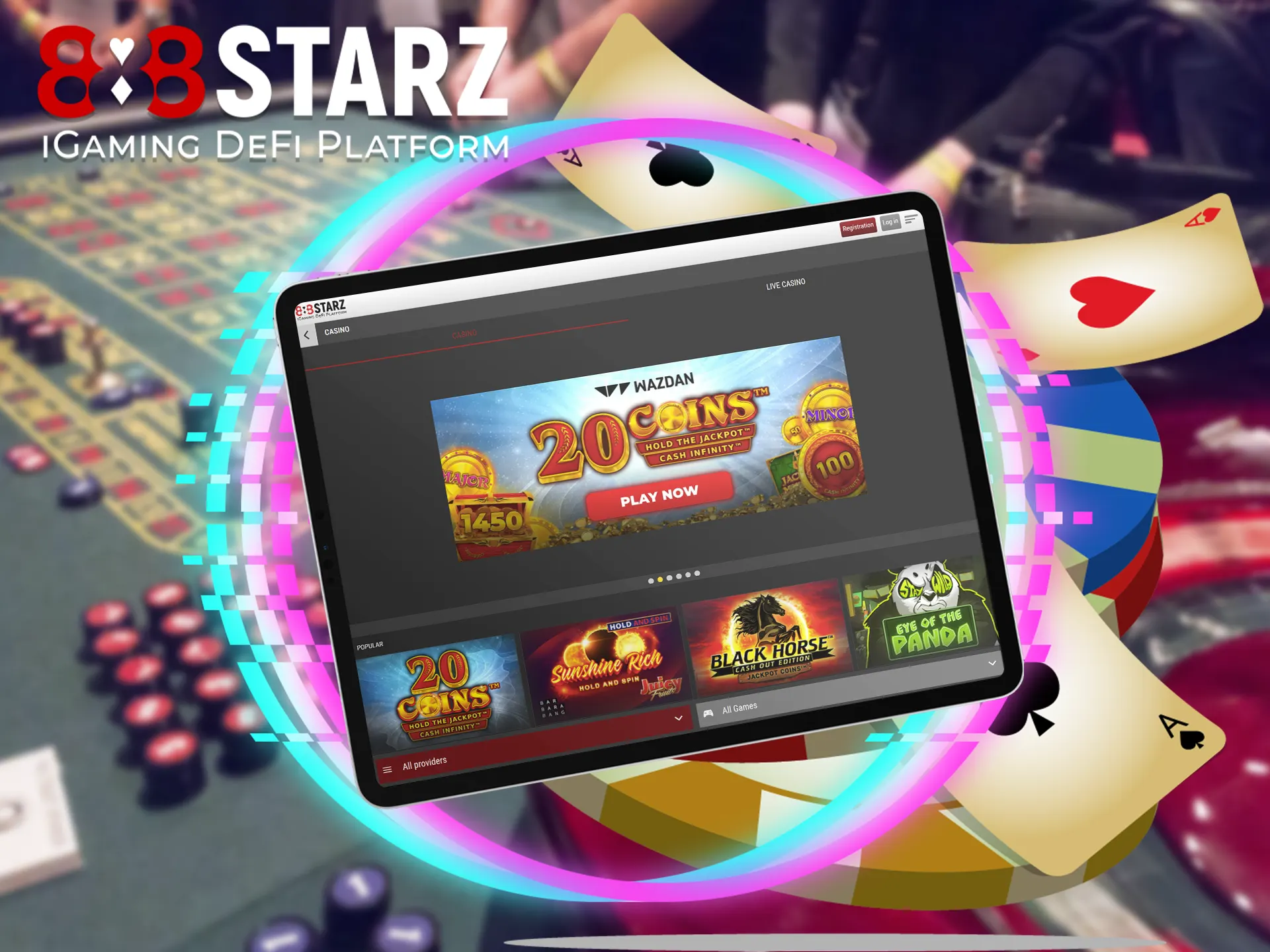 Get access to the gambling section after installing the 888starz app on your smartphone.
