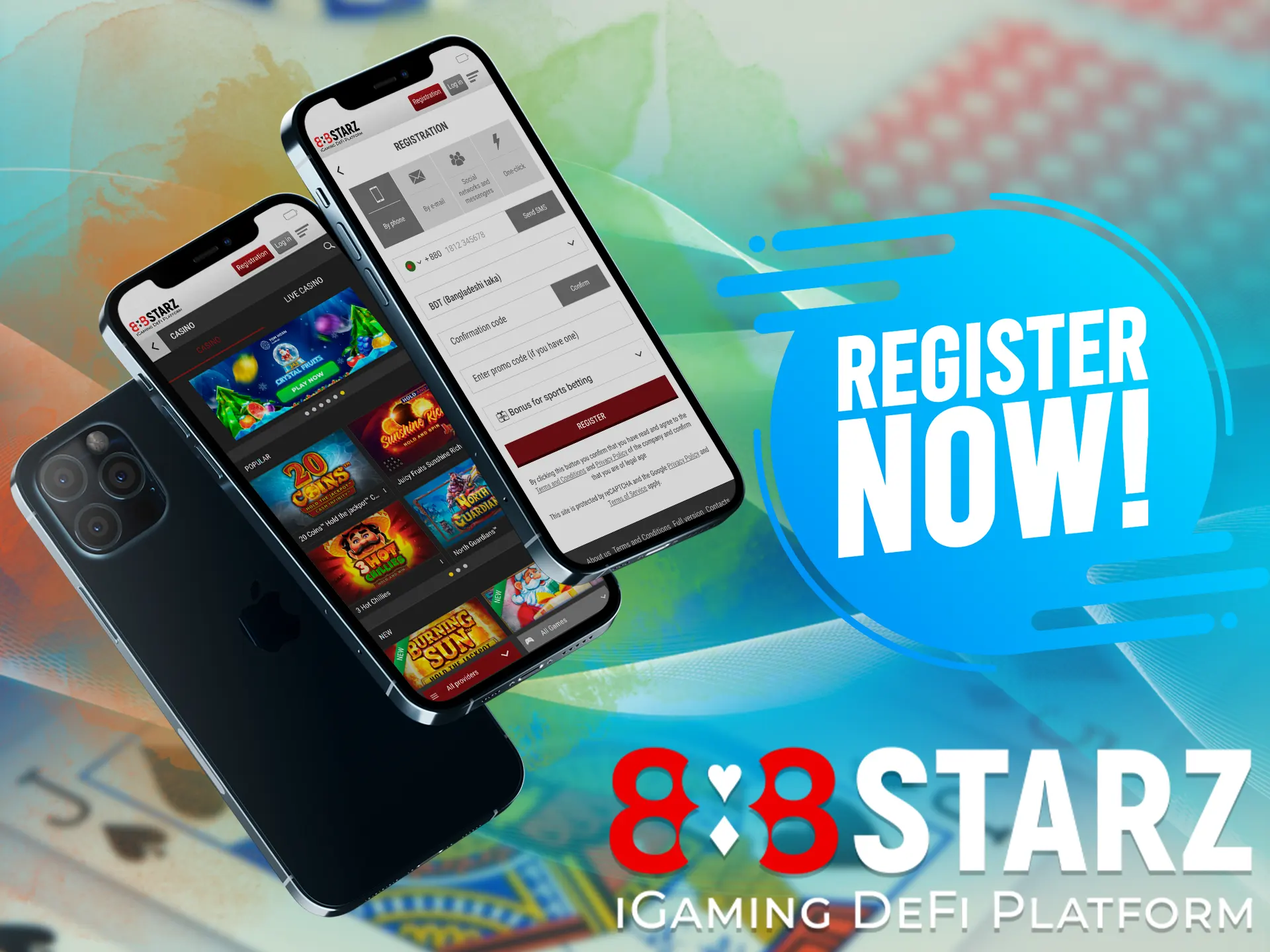 In order to start betting or playing in the casino, you need to create a 888starz account, if you have one - just log in there.