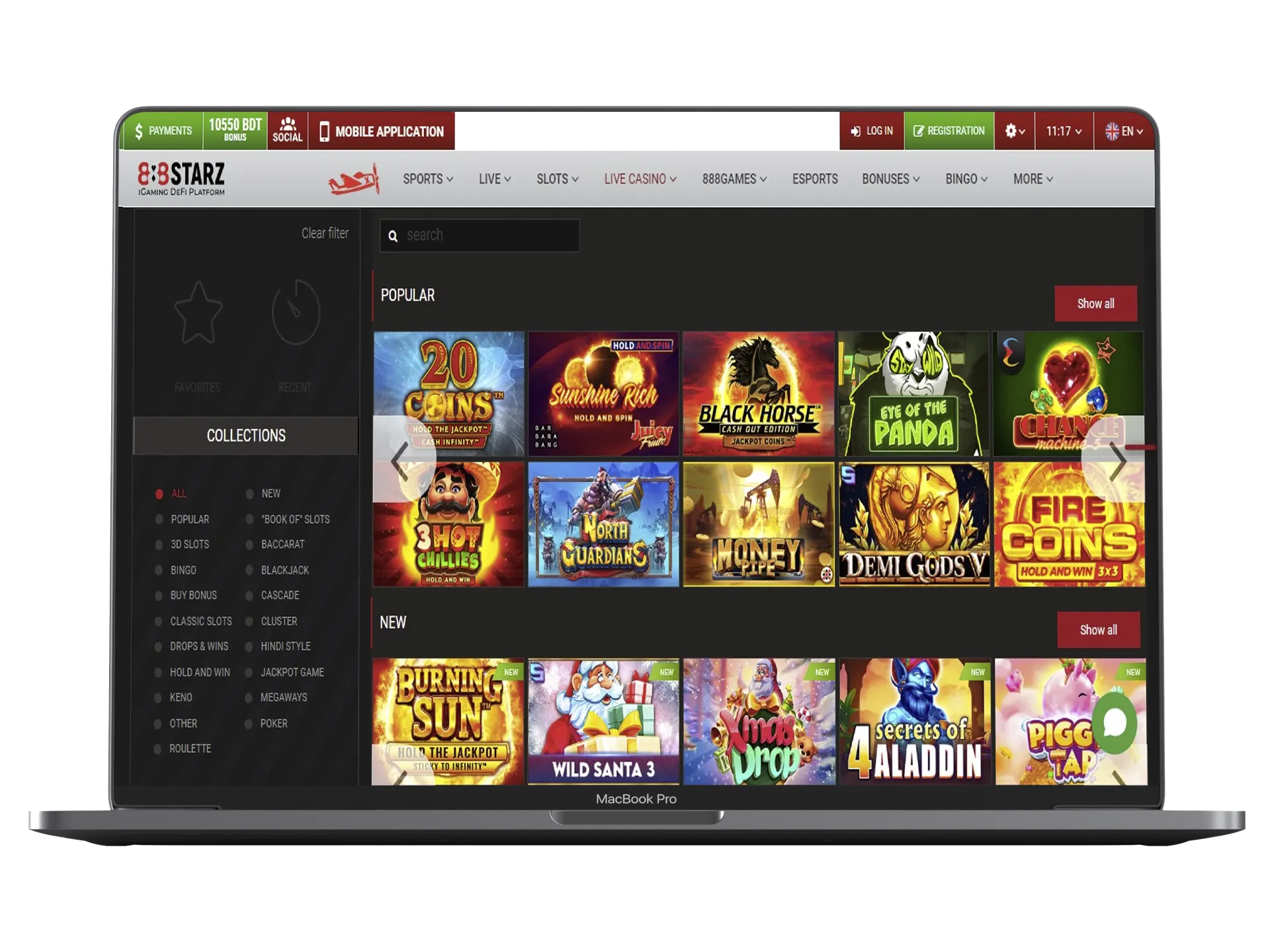 Take benefit of the special bonus, make a deposit and you can start playing at 888starz casino.