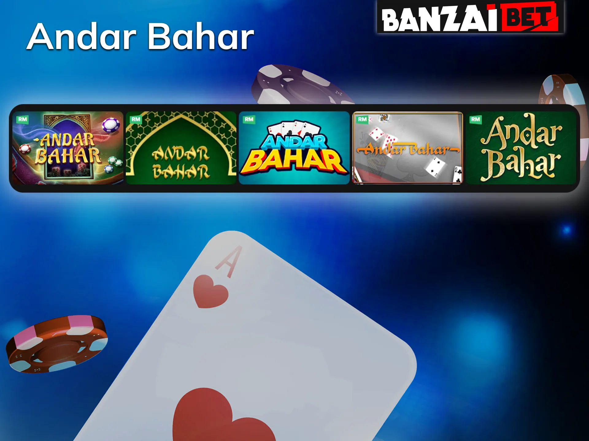 Play Andar Bahar at Banzai Bet online casino.