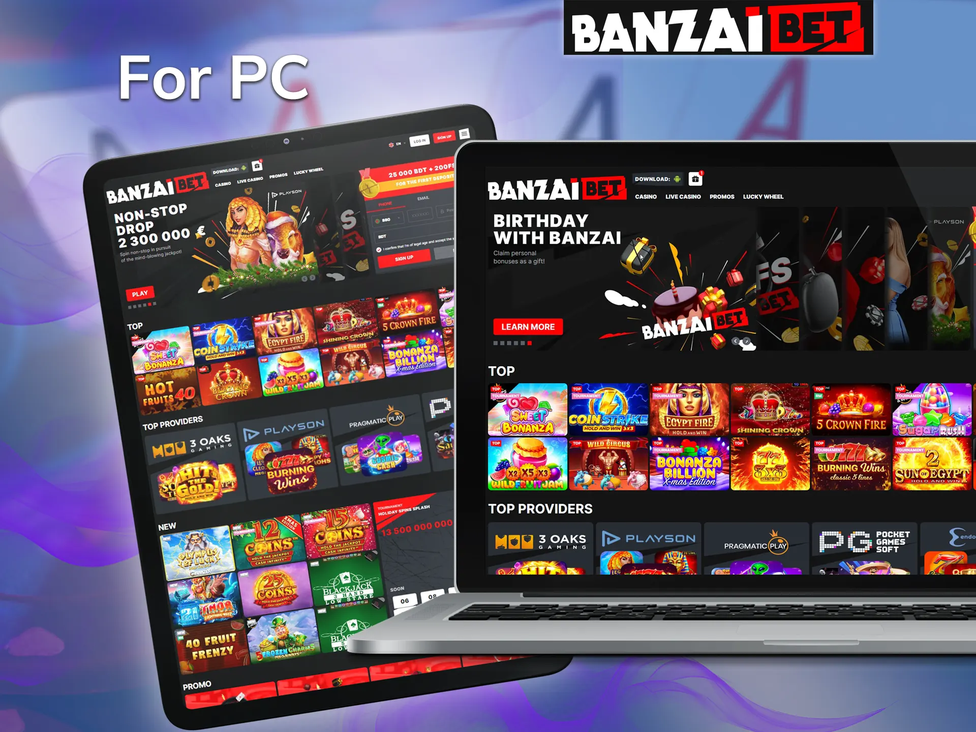 Install the Banzai Bet application for your personal computer.