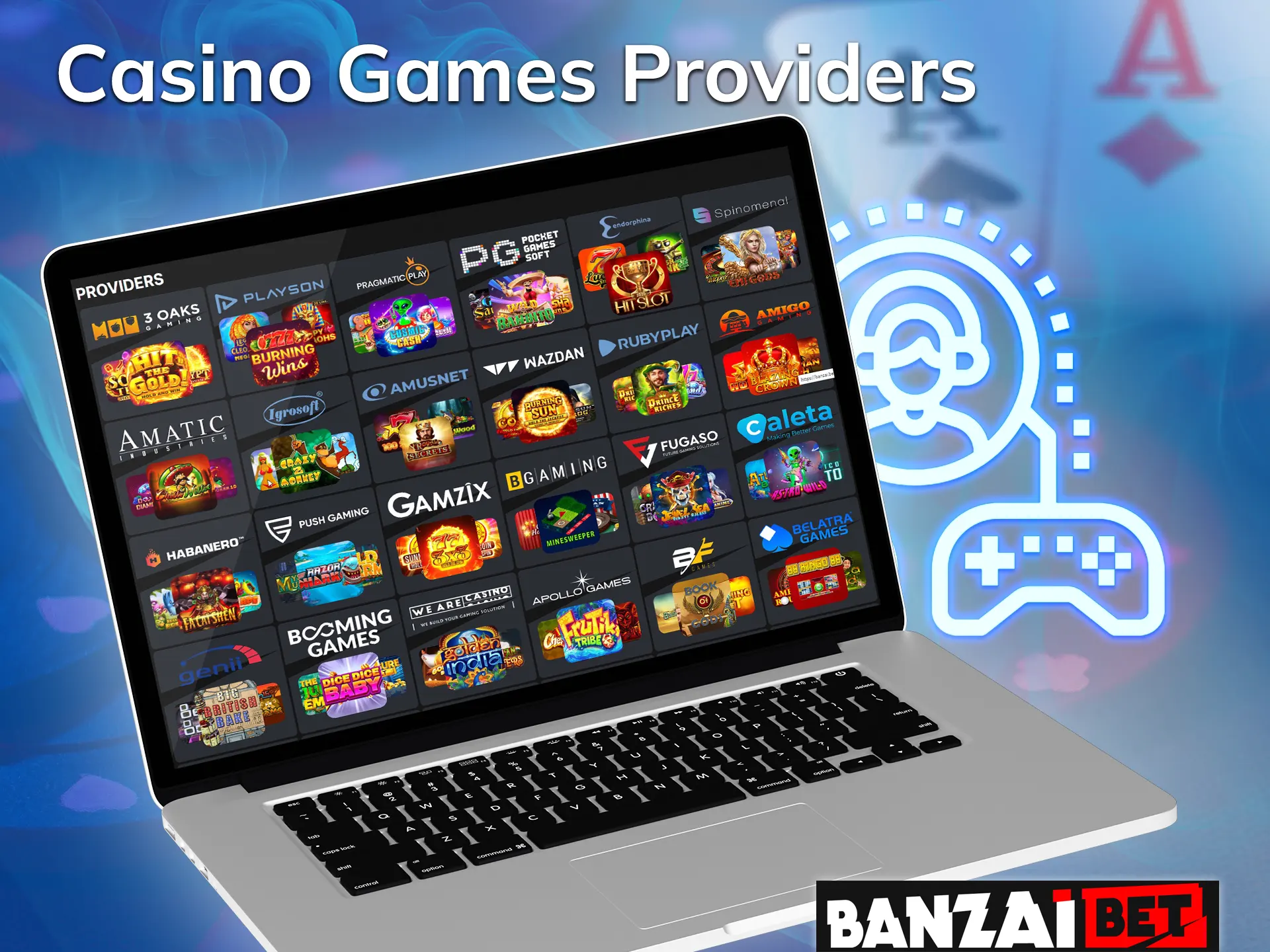 Explore the large list of game providers featured at Banzai Bet.