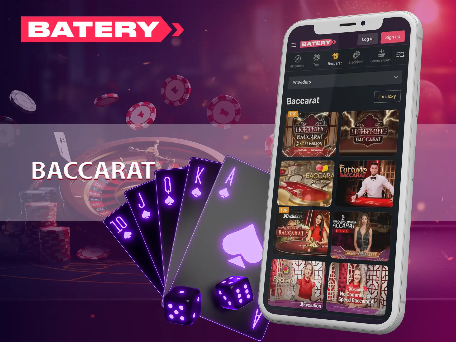 Accumulate the amount of points in baccarat and get a big win.
