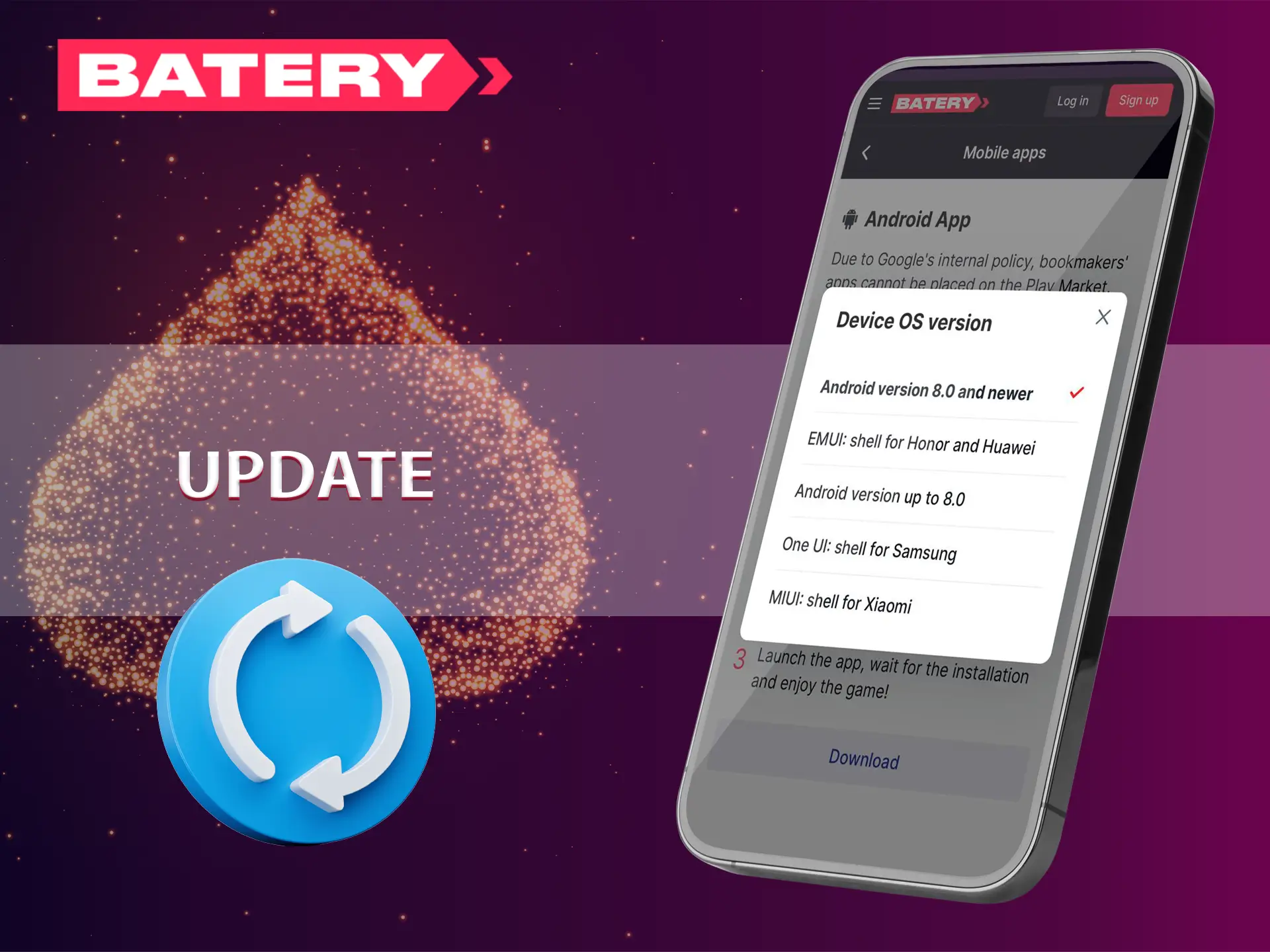 Update the app to access new Batery casino features.