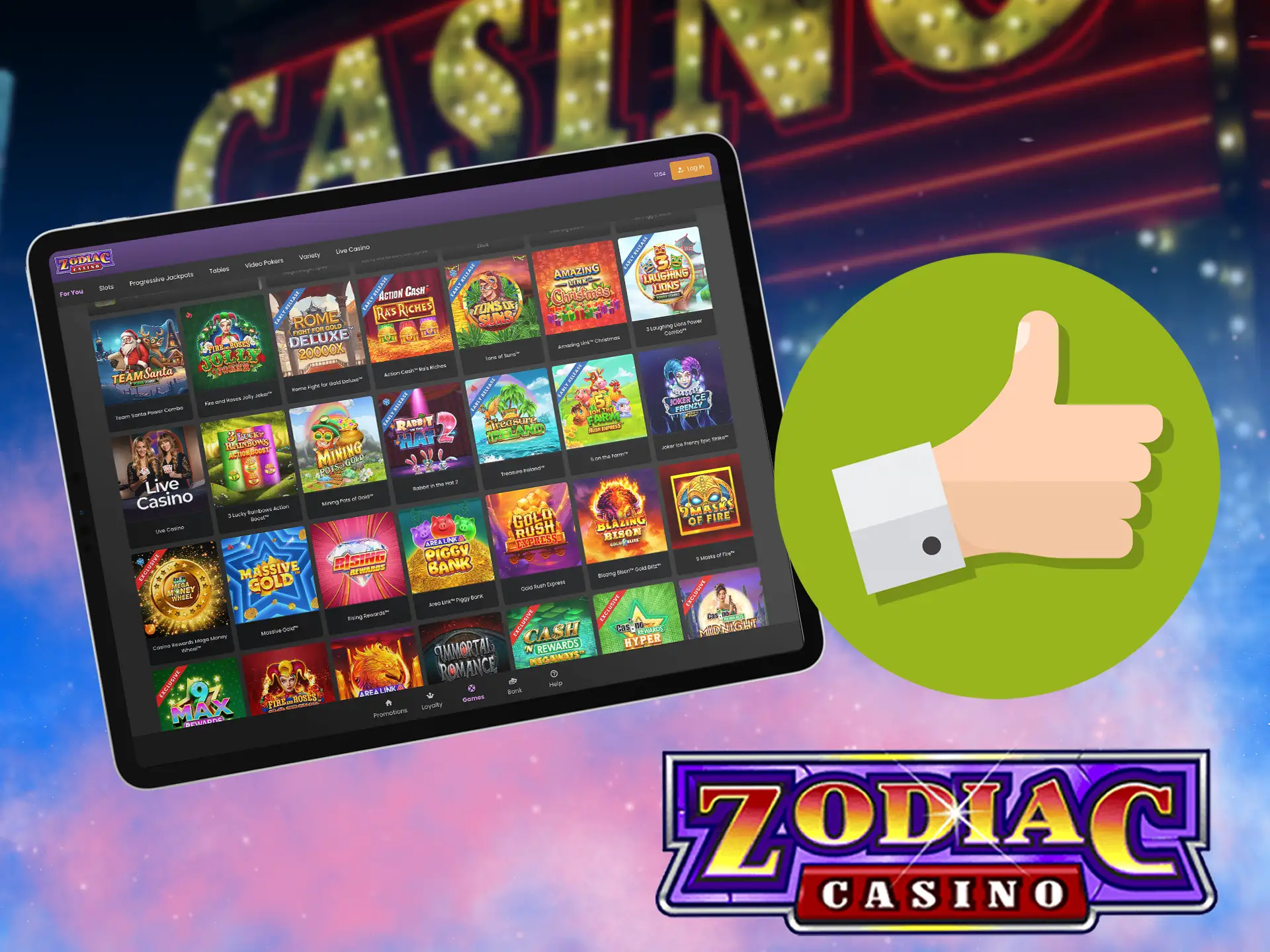 Zodiac Casino has a very developed affiliate program, you can bring a friend, acquaintance, and for this you can get cash rewards.