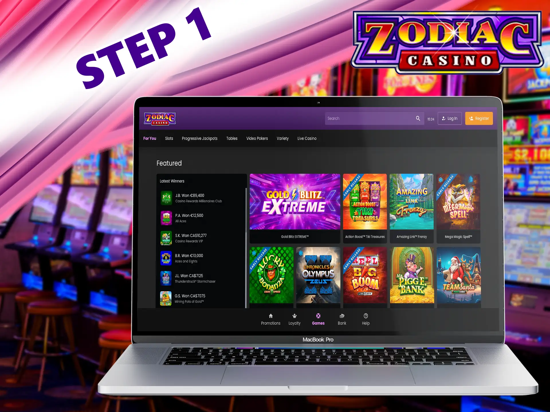 Go to the main page of the bookmaker's office Zodiac Casino header our article will help you do it.