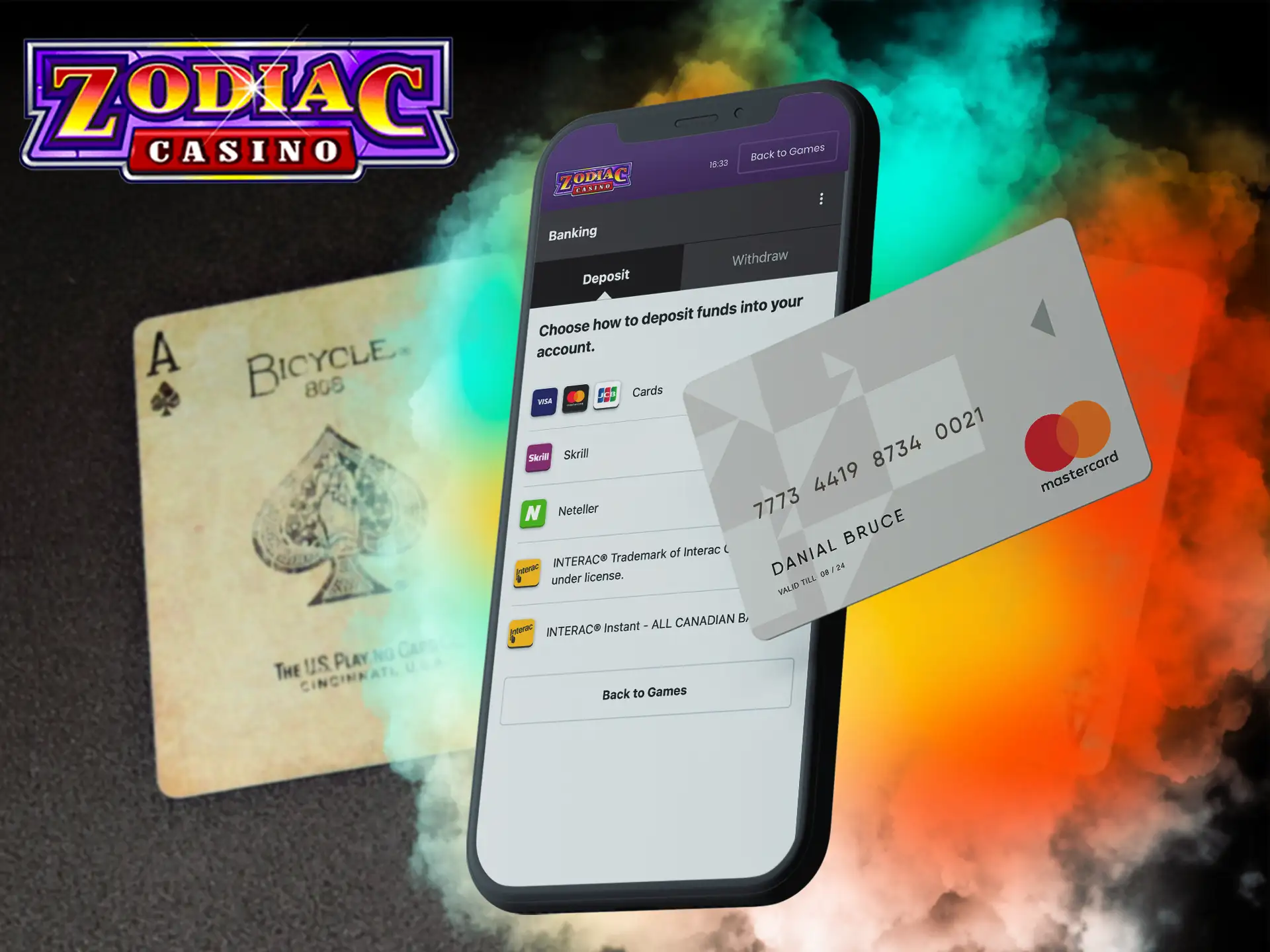 Thanks to the abundance of payment systems you can easily replenish your virtual account with a convenient system on site Zodiac Casino.