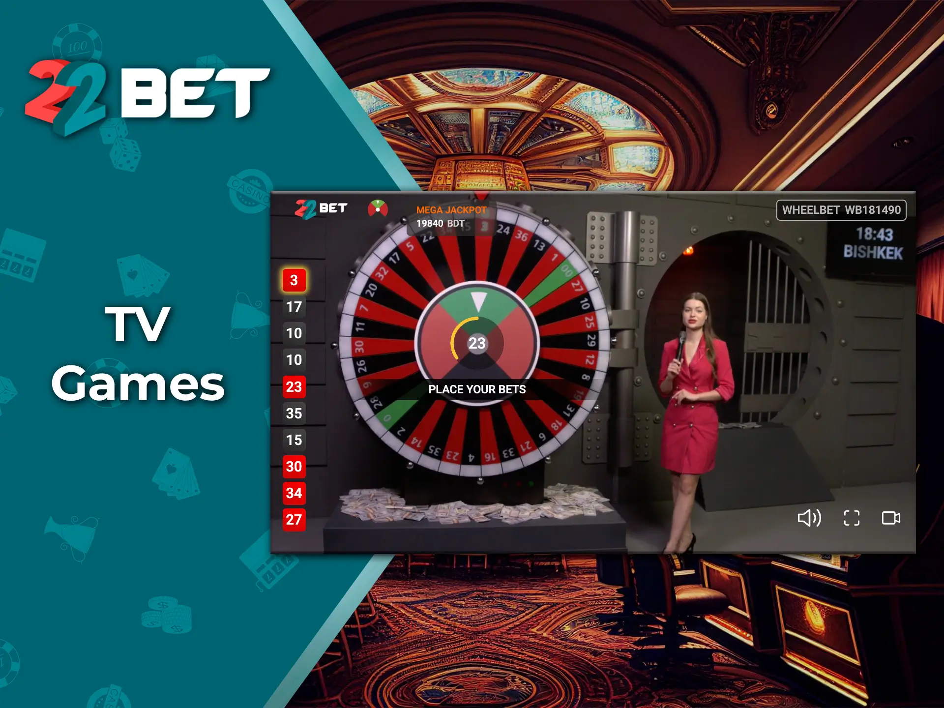 Watch the games online and enjoy unforgettable emotions from 22Bet Casino.