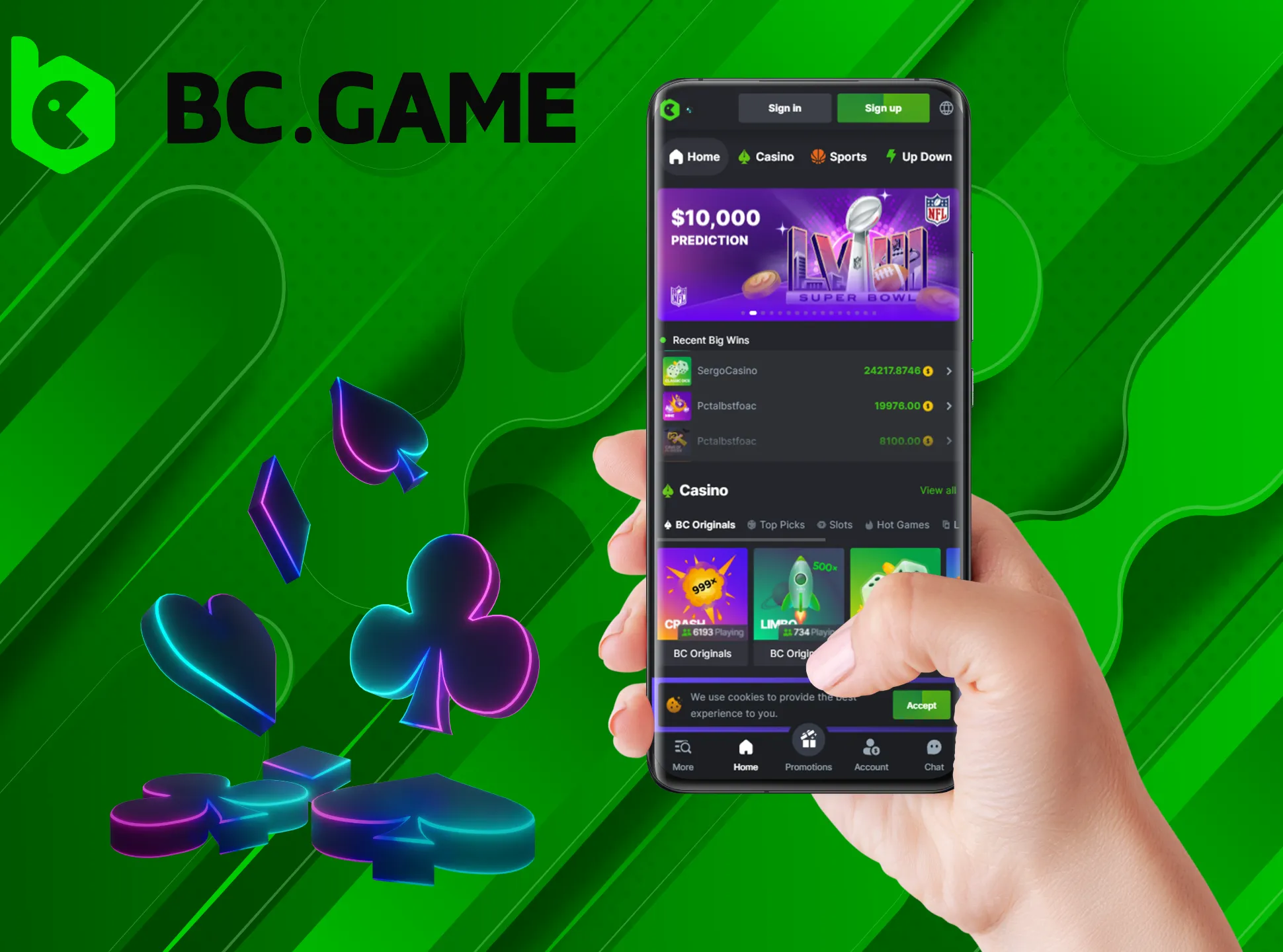The mobile version of BC Game is just as good and fast as the app.
