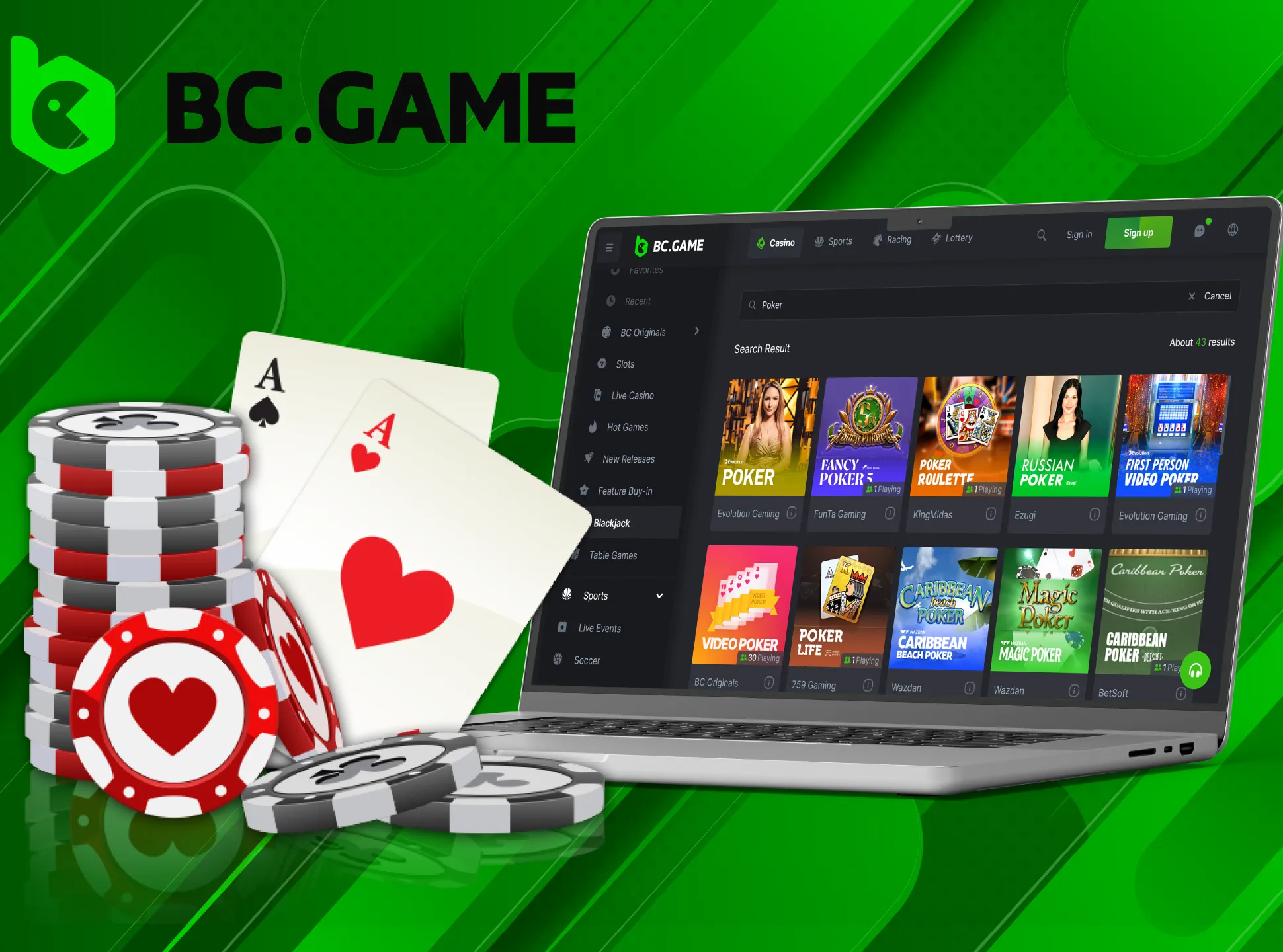 Use a defensive or attacking strategy when playing poker from BC Game.