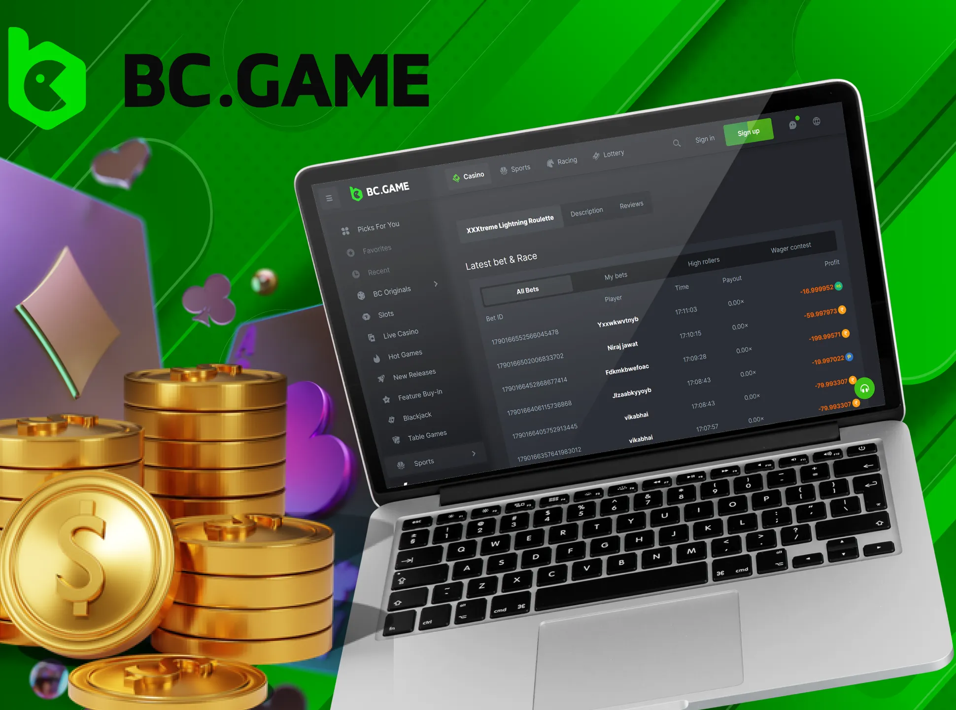 A wide range of BC Game casino games will not bore any gambling fan.