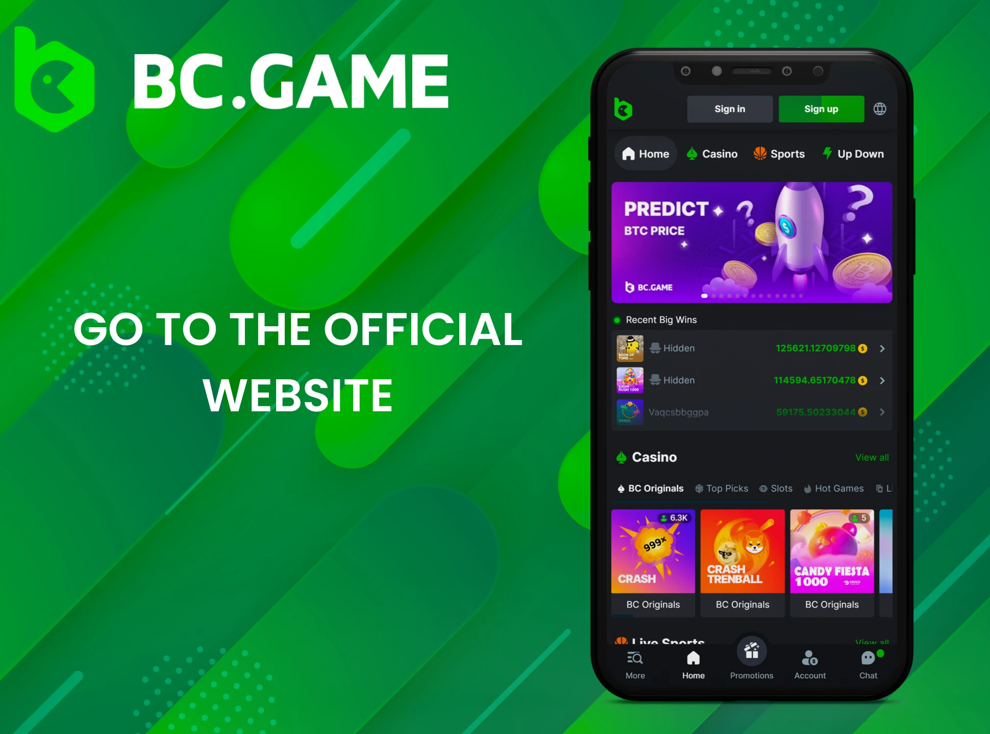 To download the BC Game app on your iOS device, visit their website.